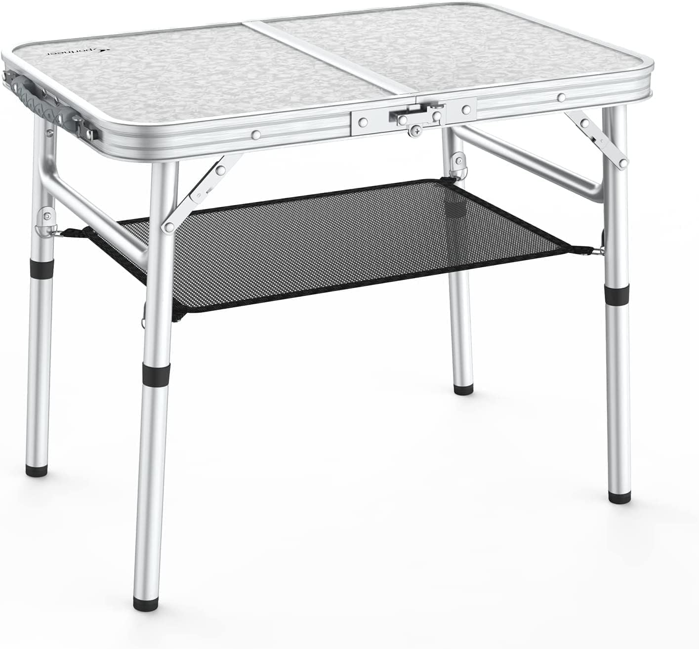 Sportneer Camping Table: Adjustable 3 Heights Foldable Table with Mesh Layer Lightweight Portable Compact Sturdy Lightweight Easy to Assemble Folding Camp Tables for Outdoor Camp Picnic Beach BBQ image number 5