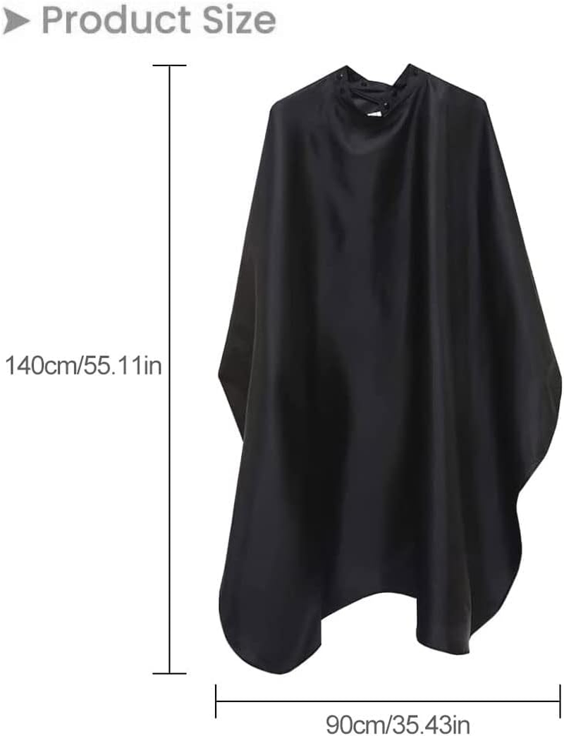 Haircut Hairdressing Capes, Barber Cape, Hairdressing Salon Capes, Hairdressing Cape Set, Adjustable Buckle Design for Haircut, Hairdressing, Shops and Beauty Salons, Family, Black, One Size image number 5