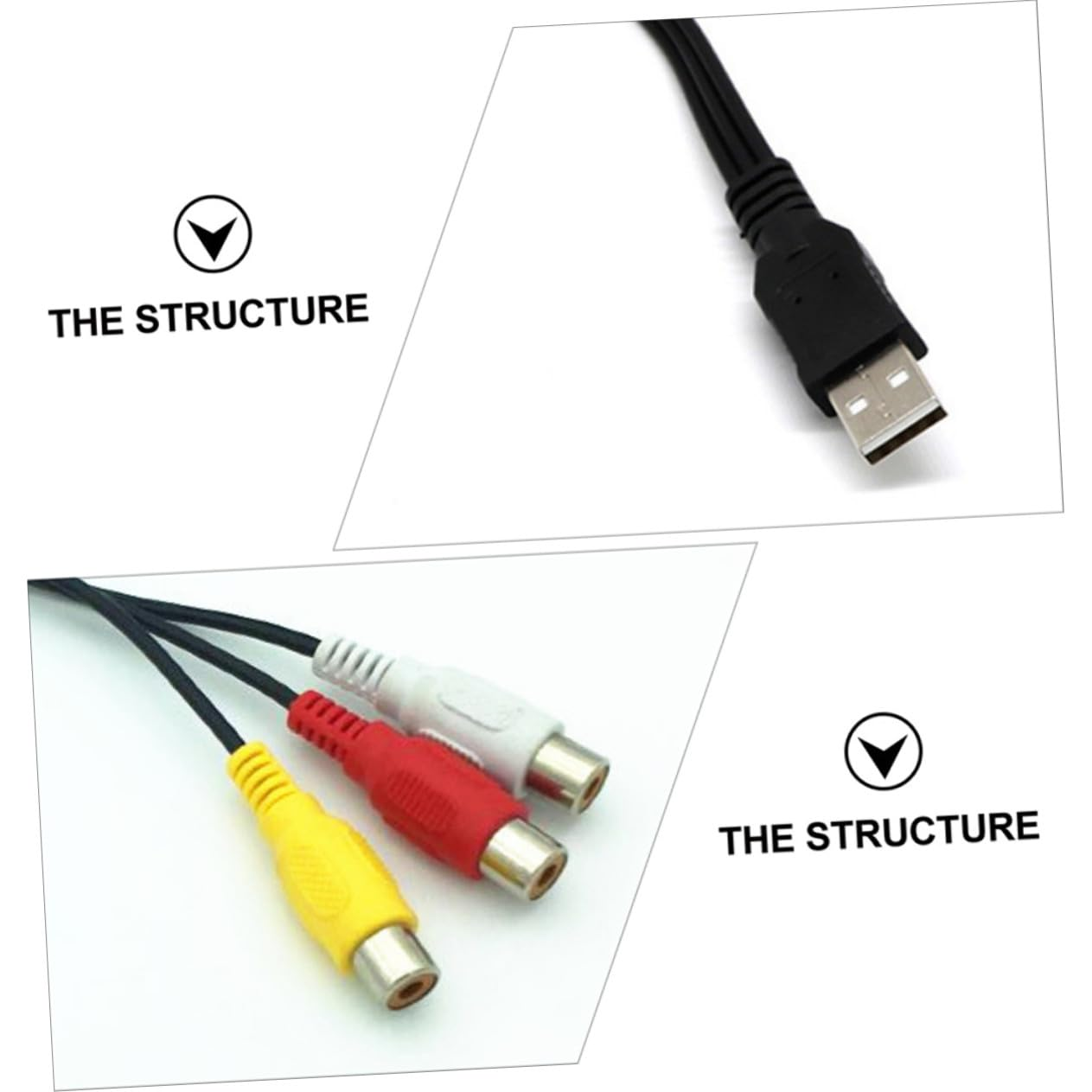 UTHCLO USB to Audio Adapter Cable Set Lightweight for Tv Computer Home Theater Connection image number 3