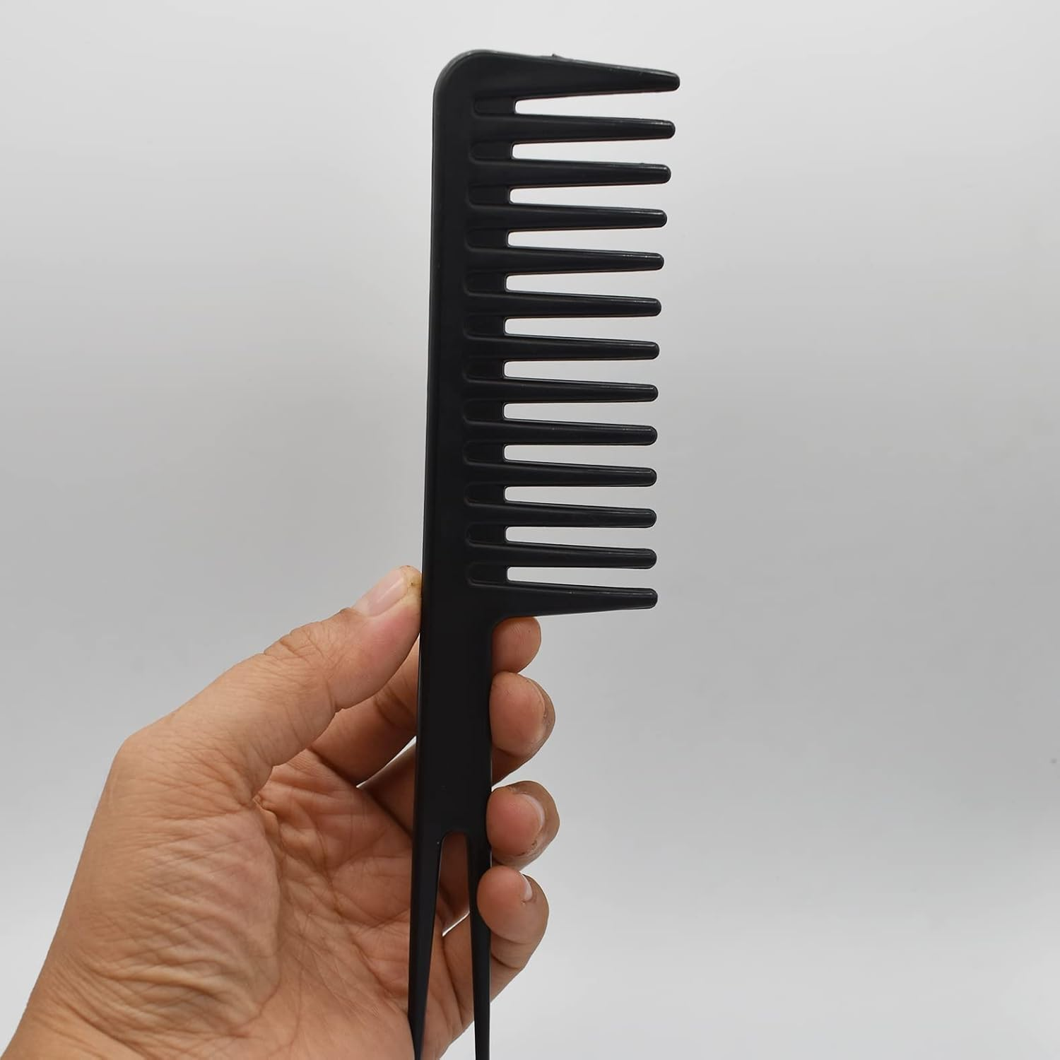 Professional Wide Tooth Comb, Fantail Comb Hairstyling Fork Comb Wet Pick Shaping Styling Comb for Home Salon Use Curly Hair, Black