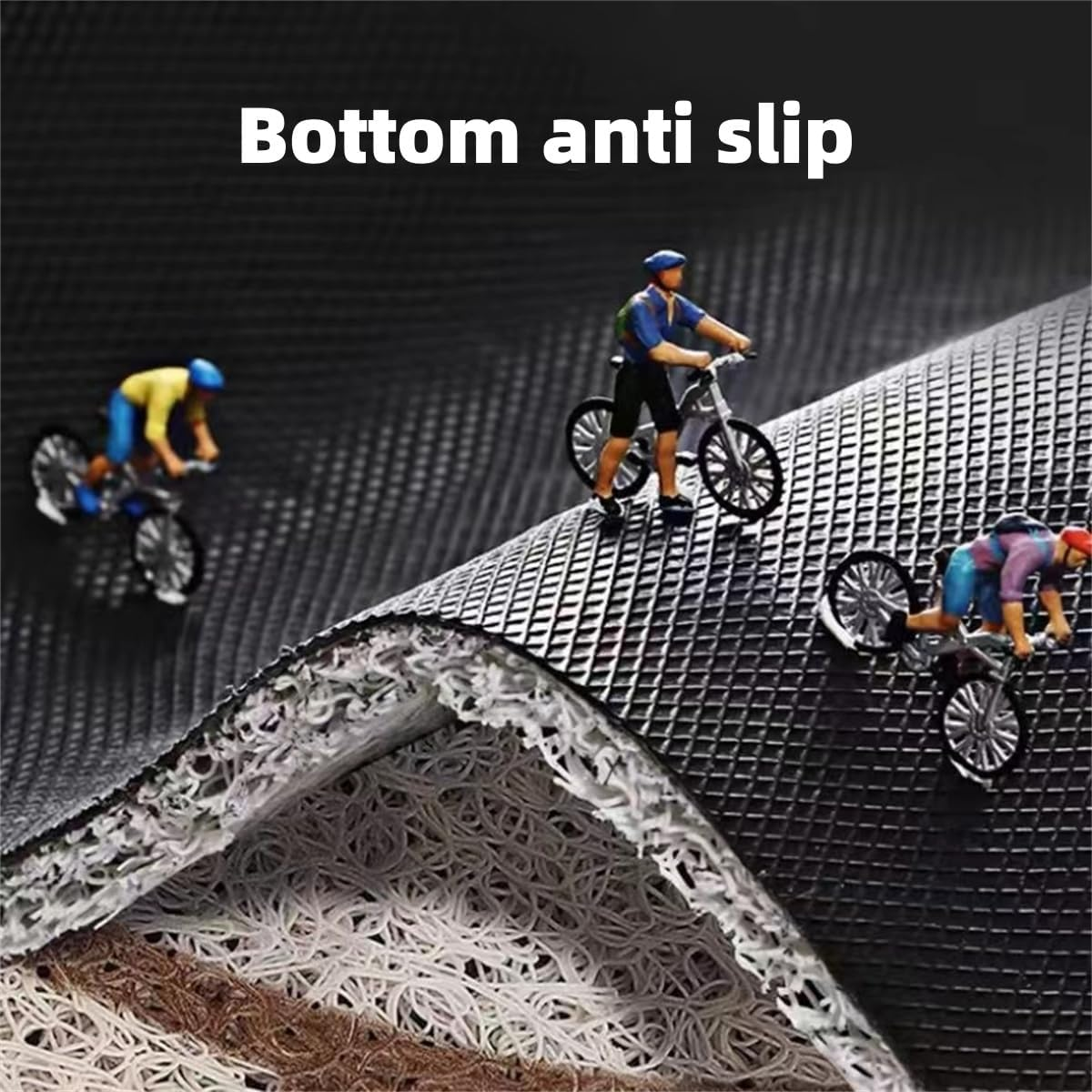 Hi Front Door Mat Outdoor Mud Absorbent, 50&times;80Cm Welcome Mat for Indoor & Outdoor, Doormat Entrance Mat Rug outside Patio/Inside Entry Way, Anti-Slip Mats Rubber Backing, Durable & Washable (Hi)