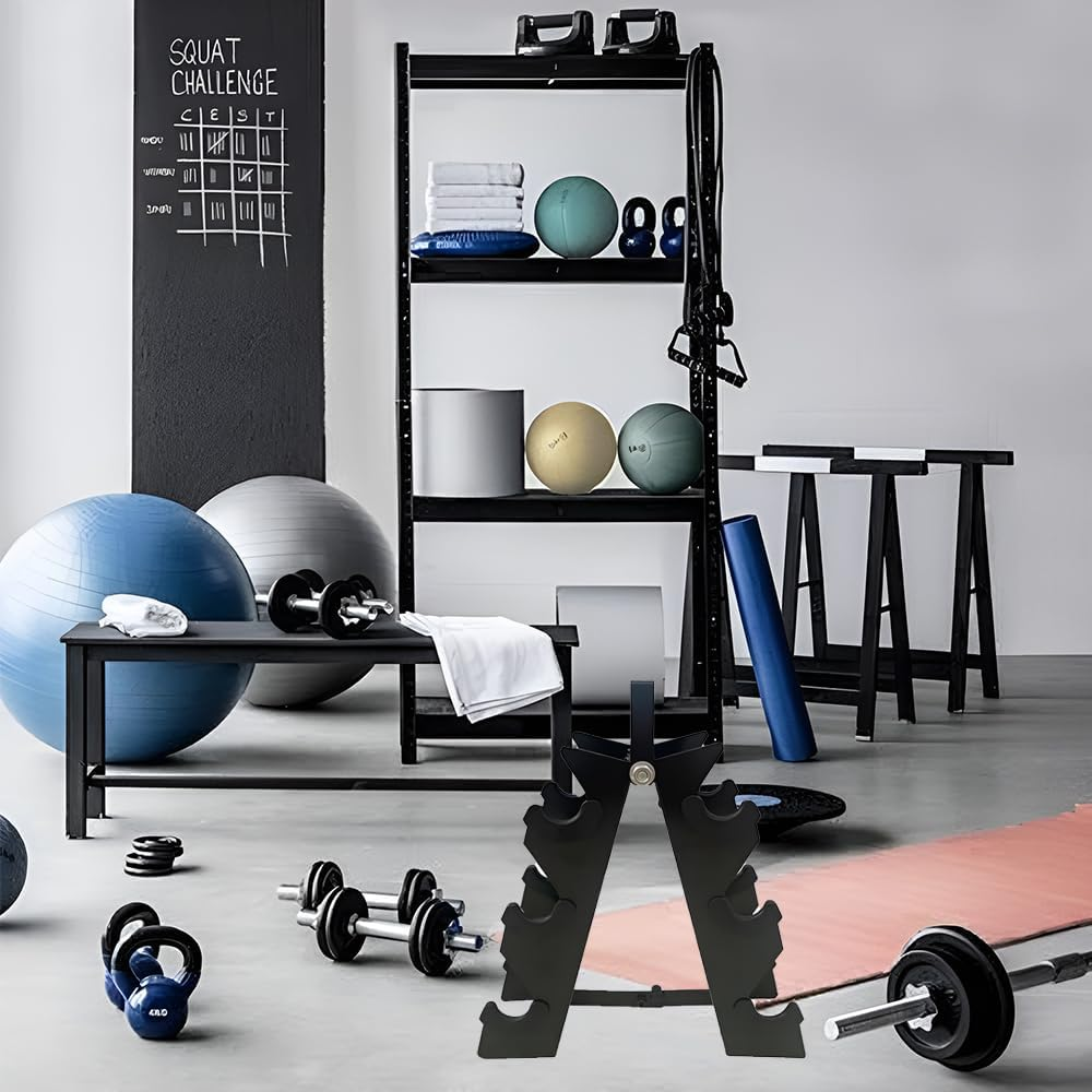 Dumbbell Rack, 3-Layer A-Type Dumbbell Rack, Portable Dumbbell Stand, Small Home Fitness Dumbbell Placement Rack, Dumbbell Holder Storage Rack for Fitness Home Gym image number 3