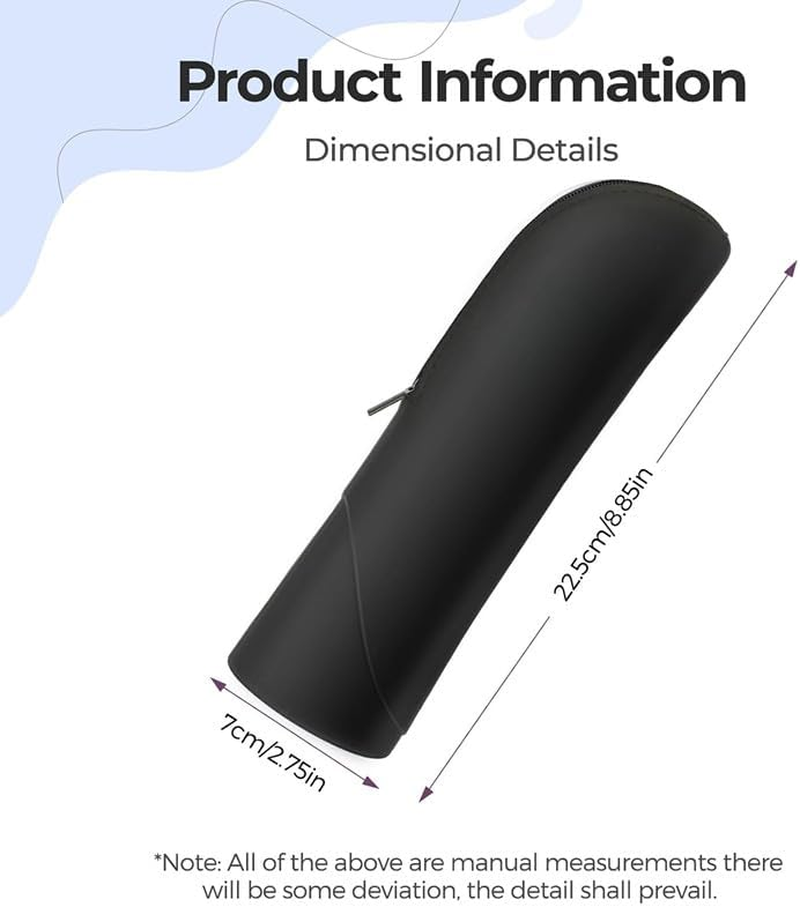 Silicone Makeup Brush Holder, Stand-Up Travel Pouch with Zipper, 1 Piece image number 4