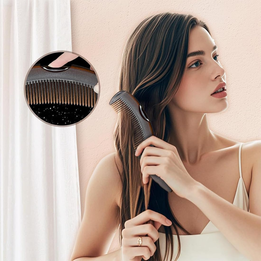 DWFEYOI Scalp Comb, Dandruff Comb, Hollow Tooth Hair Brush for Refreshing Scalp Massage and Removal of Dandruff Grime, Reducing Itching Oil on the Scalp, Scalp Comb image number 3