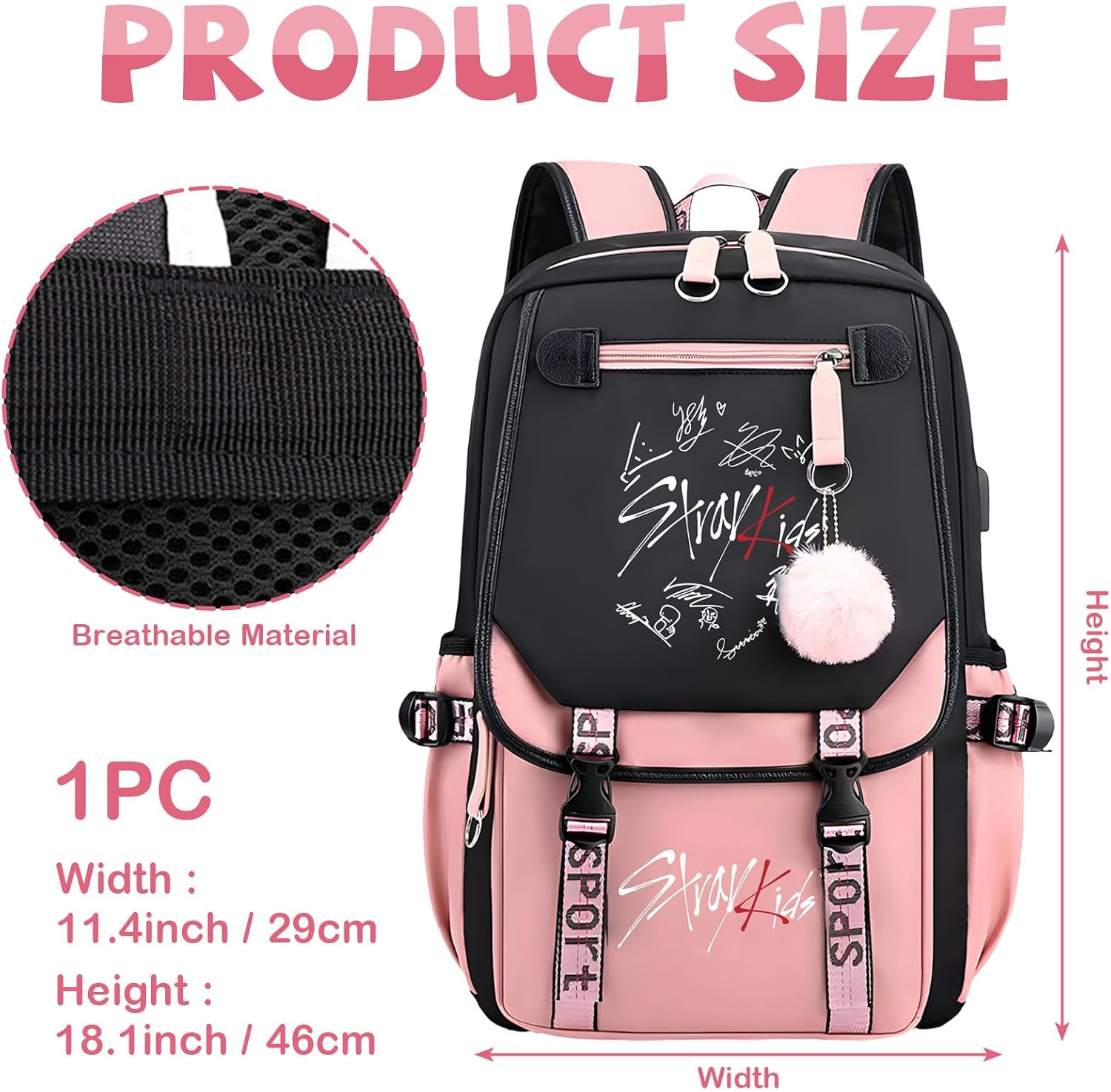 SERTAS Stra-Y Ki-Ds Backpack Merchandise K-Pop Fan Gifts Bag Korean Lightweight Travel Daypack for Stray Fans image number 1