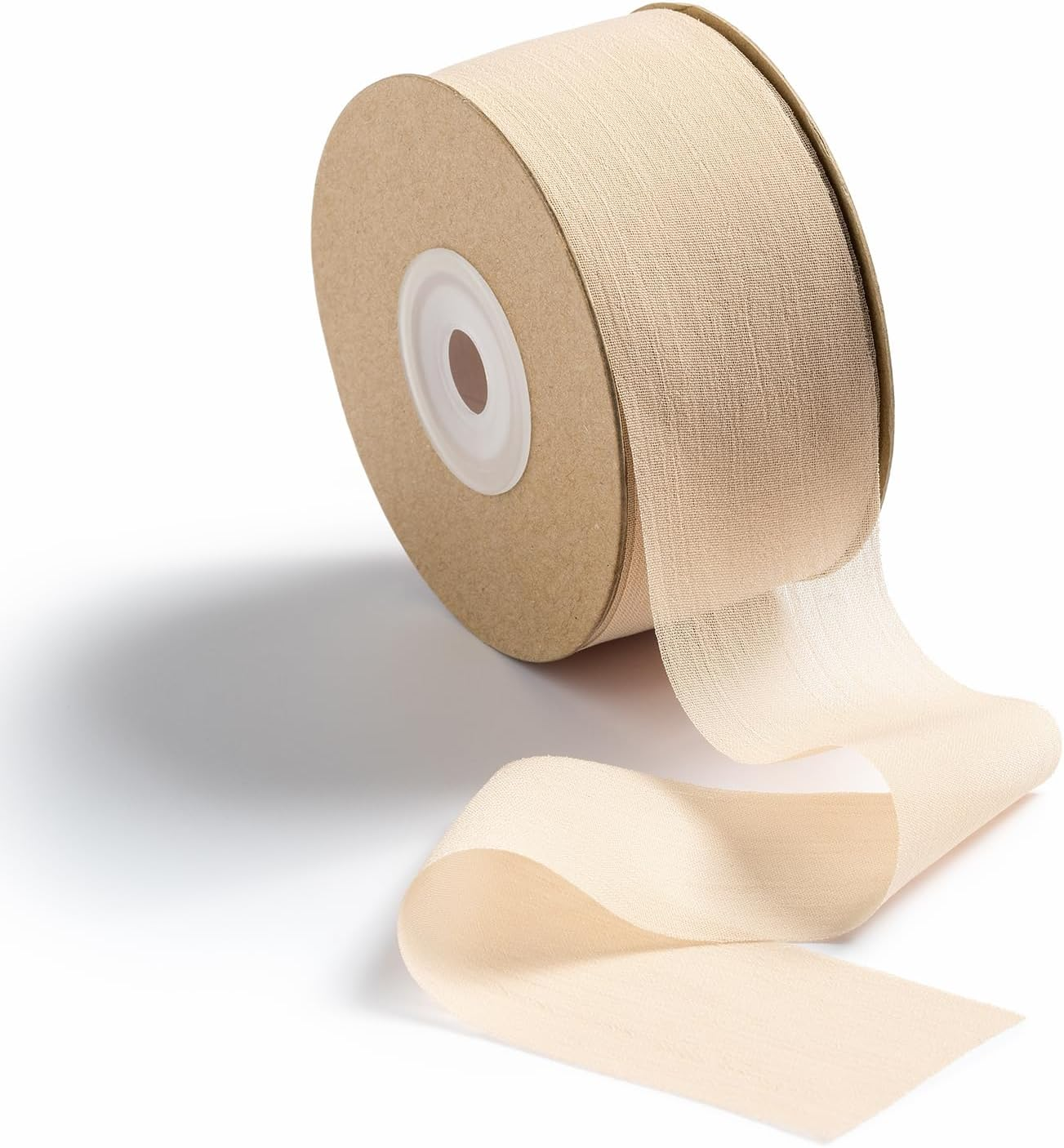 Ribbon, Grosgrain Beige Chiffon Silk Ribbon Wide,1.5 Inch X 25 Yd Ribbons for Gift Wrapping Sewing Ribbons Wedding Decorations Cream