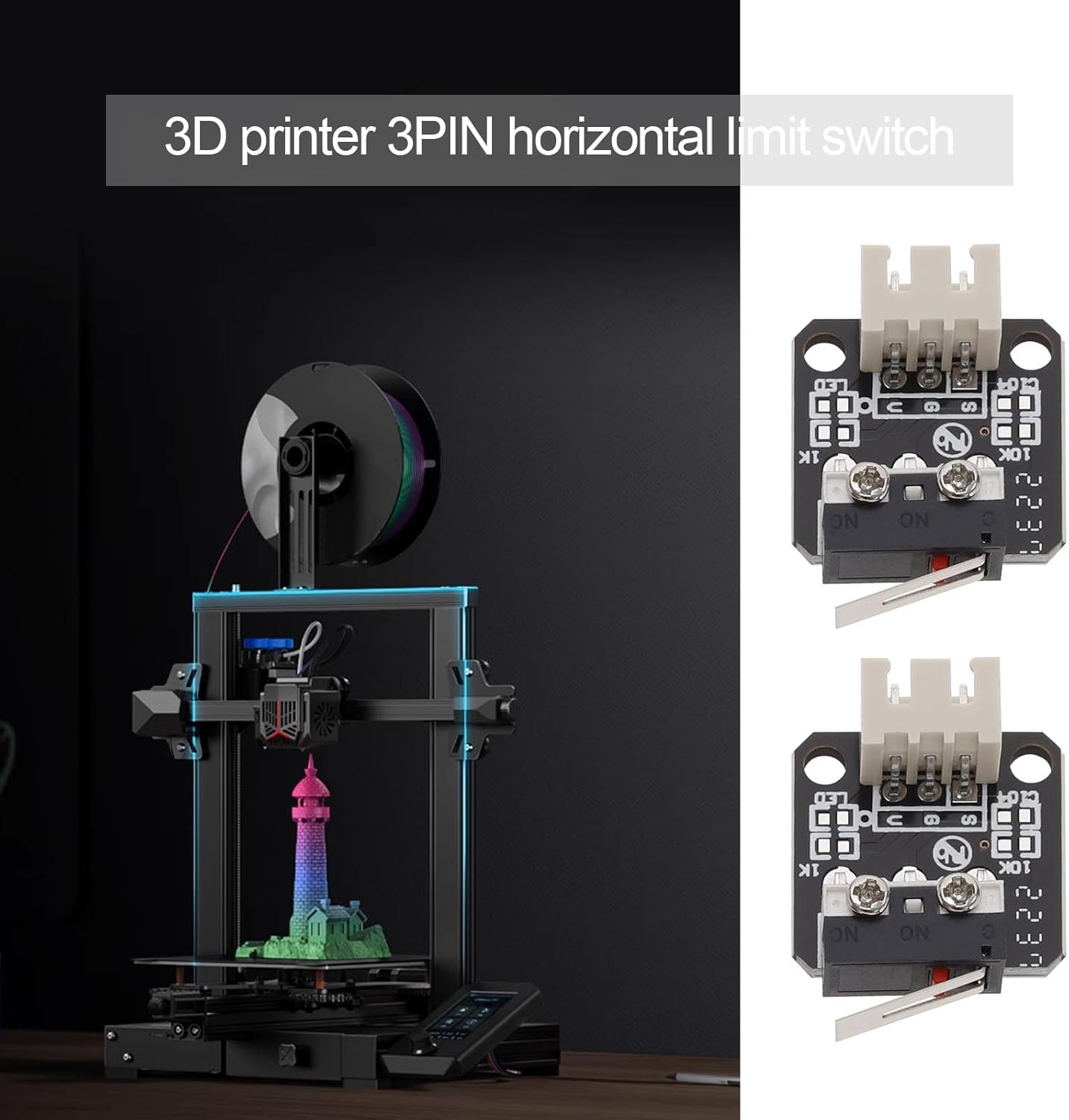 SING F LTD 5PCS Limit Switch 3 Pin Compatible with Ender-3 / Ender-3 S/Ender-3 Pro/Ender-3 V2 / Ender-3 Max/Cr-10 / CR-10 V3 / CR-10 S4 3D Printers image number 2