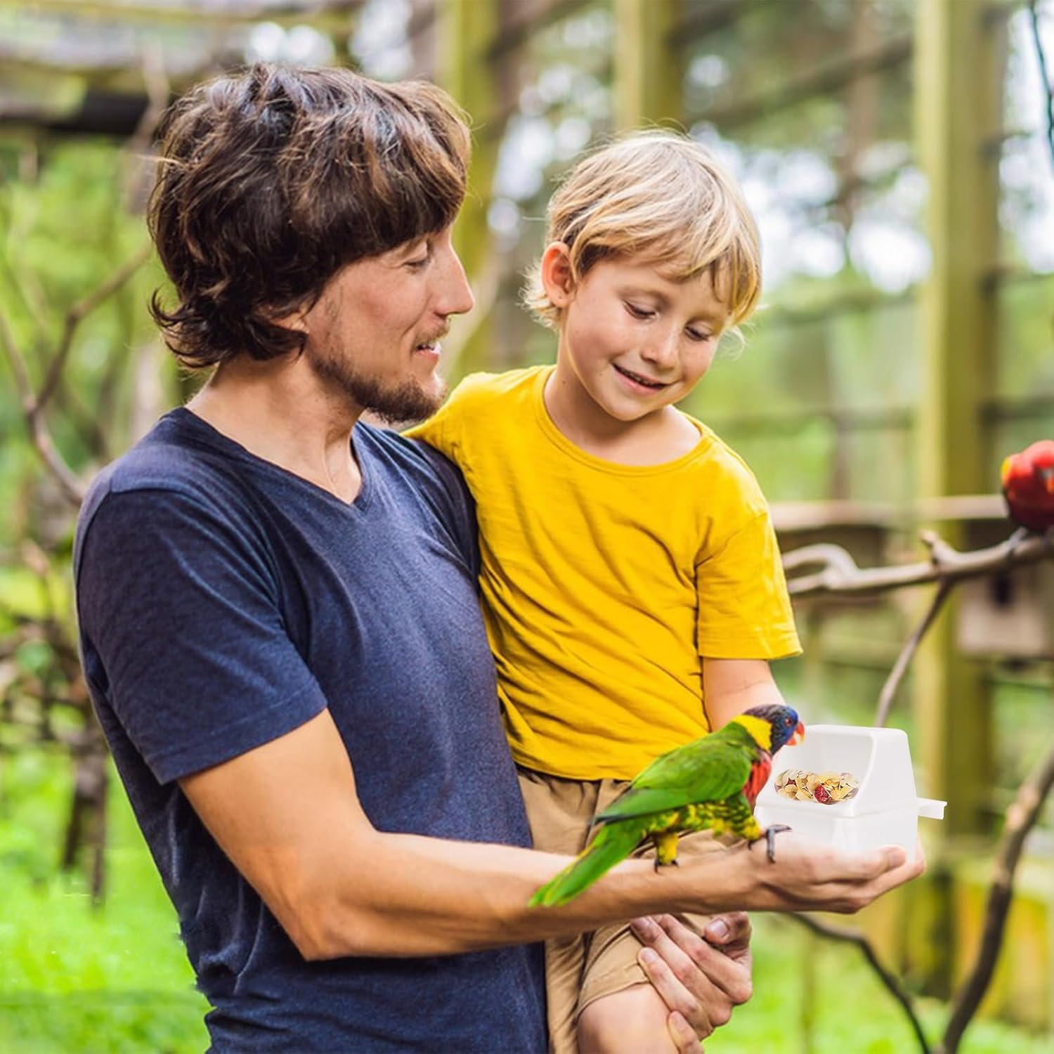 2 Pcs Small Bird Slot Feeder Bird Feeders for Cage No Mess Hanging Food Feeder Cup for Cage Plastic Food and Water Dispenser Bowl Cage Cups Slot Replacement Feeder Bowls image number 4