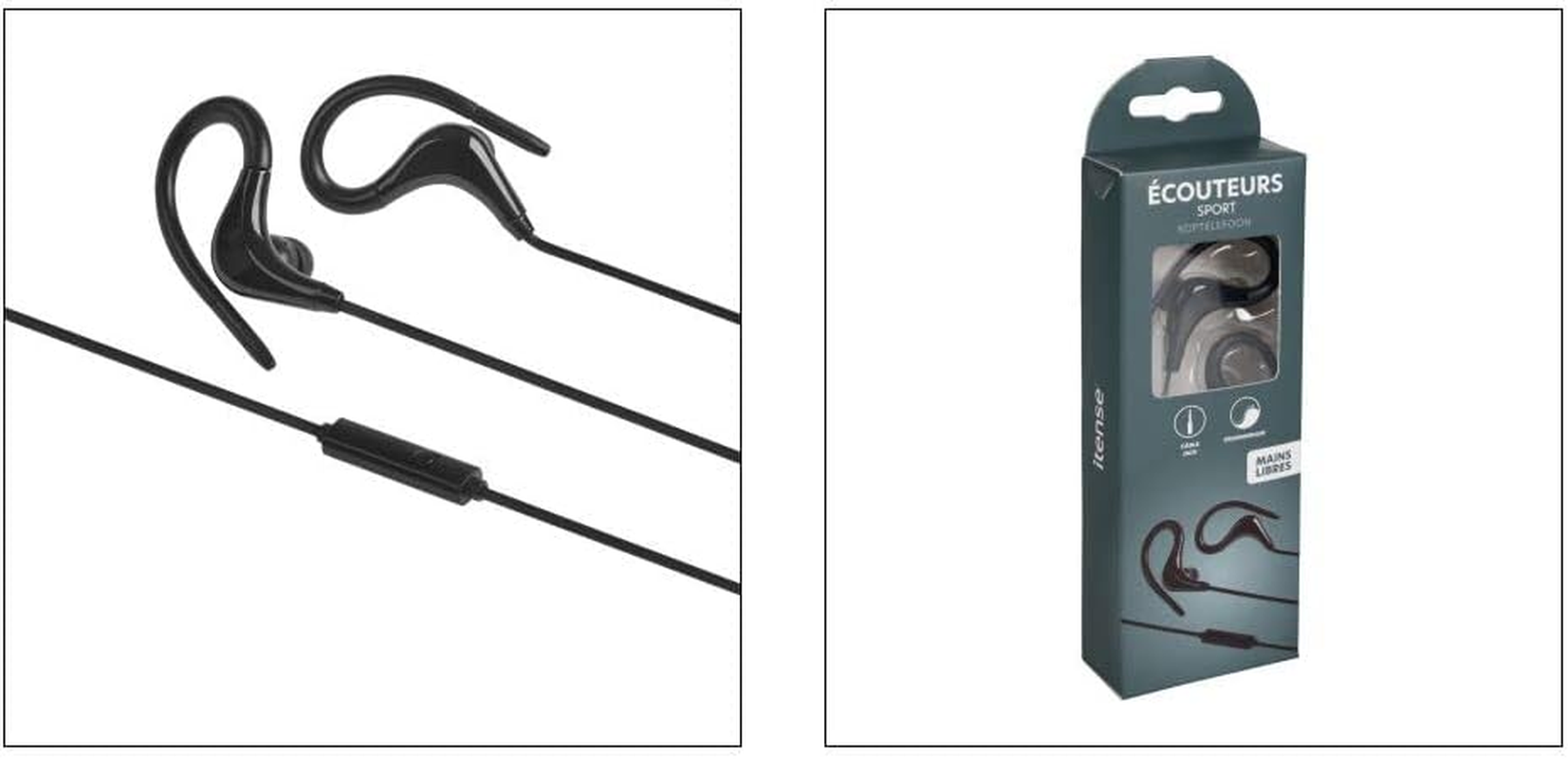 Itense - Sports Headphones, Ergonomic Shape - Sound Power: 90 Db - with 3.5 Mm Jack Plug - Cable Length: 100 Cm - Headset Holder System image number 2