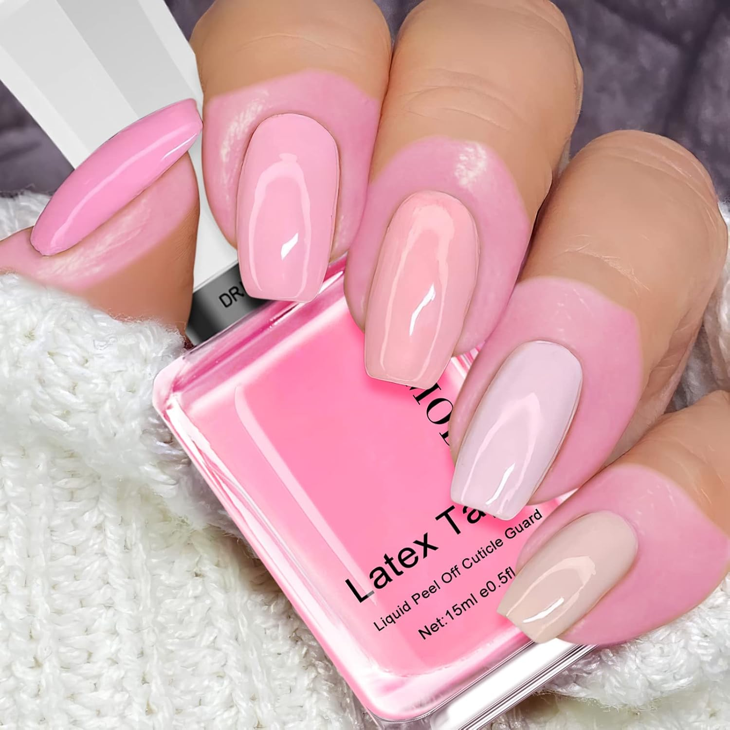 DRMODE Liquid Latex for Nails 30ML Fast Drying Cuticle Guard Latex Tape Peel off for Nails Painting, Stamping Skin Protectors Barrier for Nail Art with Bonus Tweezers for Various Nail Art image number 6