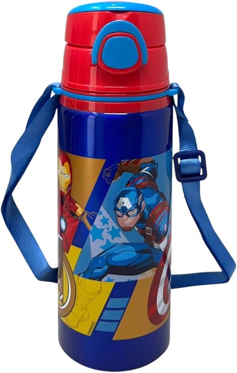 Aluminium Water Bottle with Straw Sonic 730Ml Automatic Pop up Bottle for Kids Shoulder Strap Supplied