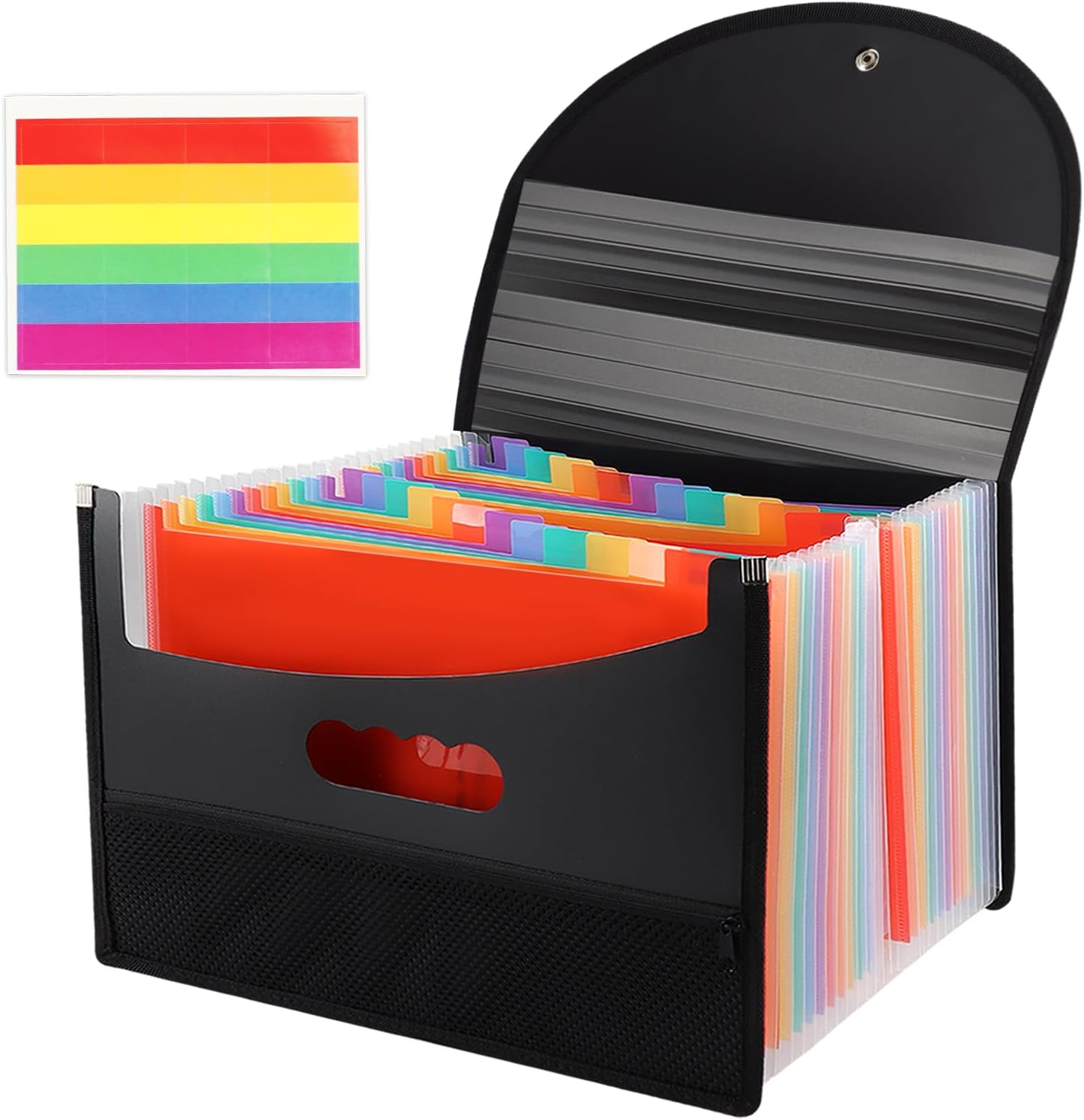 13 Pockets Expanding File Folder, A4 Document Organizer,Rainbow File Organizer for Filing Folders and Storing Files image number 3