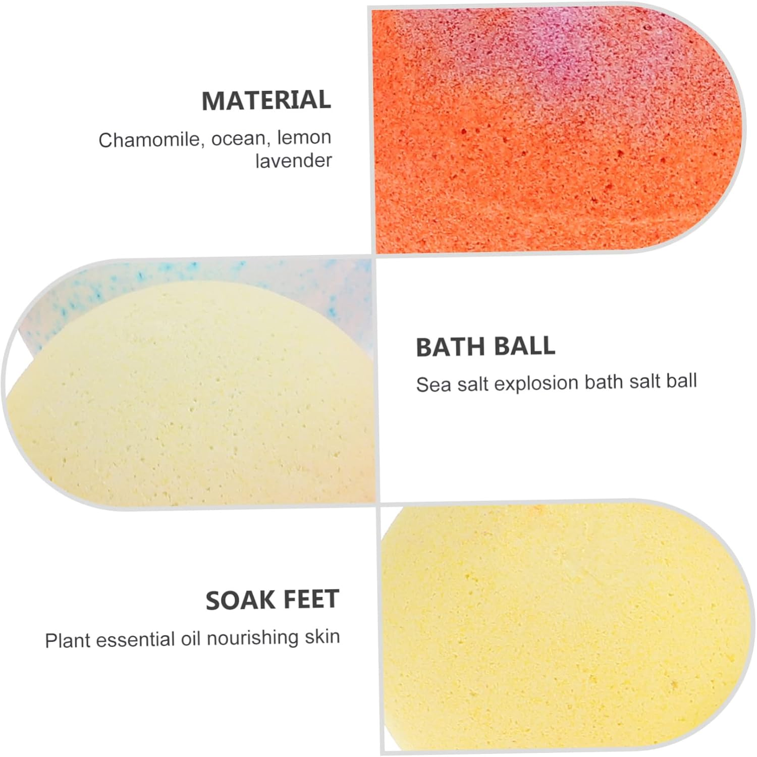 Essential Oils Bath Bombs Set 9Pcs 60G Each Dried Flowers Relaxing Bath Fizzing Balls for Spa and Relaxation image number 3