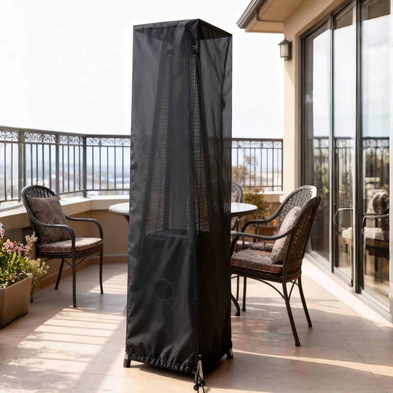 Heater Cover | Dustproof Waterproof Shield | Heavy Duty Windproof Heater Covers - for Yard Pathway Backyard Patio Beach Pool Balcony Deck Camping Hotels Restaurants image number 3