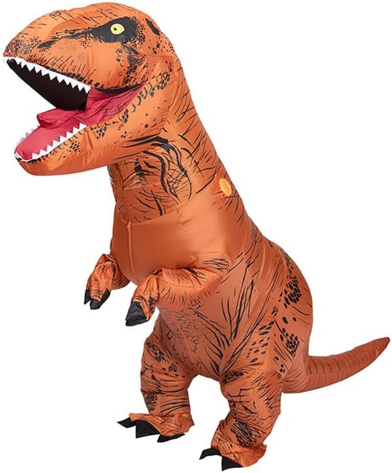 Adults T-Rex Inflatable Costume, Fancy Dinosaur Suit Blow up Jumpsuit Halloween Cosplay Costume and Themed Party