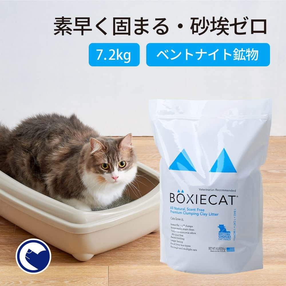 OFT Blue Boxy Cat Litter, 15.7 Lbs (7.2 Kg), Hardening, Bentonite, Unscented, Colorless, Natural Antibacterial Sand, Prevents Odor, Dust Resistant, Recommended by Veterinarians image number 2