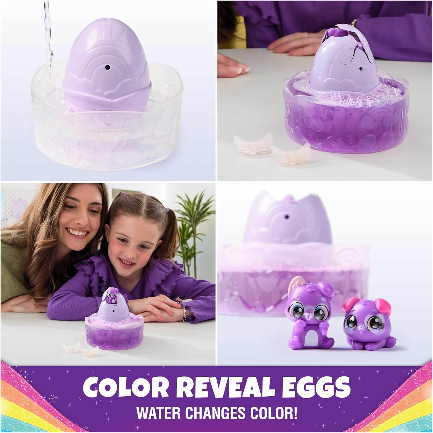 Hatchimals Alive, Rainbow Splash Fizzy Colour Surprise Toy, Hatch Twins or Triplets from Colour-Reveal Egg (Style May Vary), Kids&rsquo; Toys for Girls & Boys image number 2