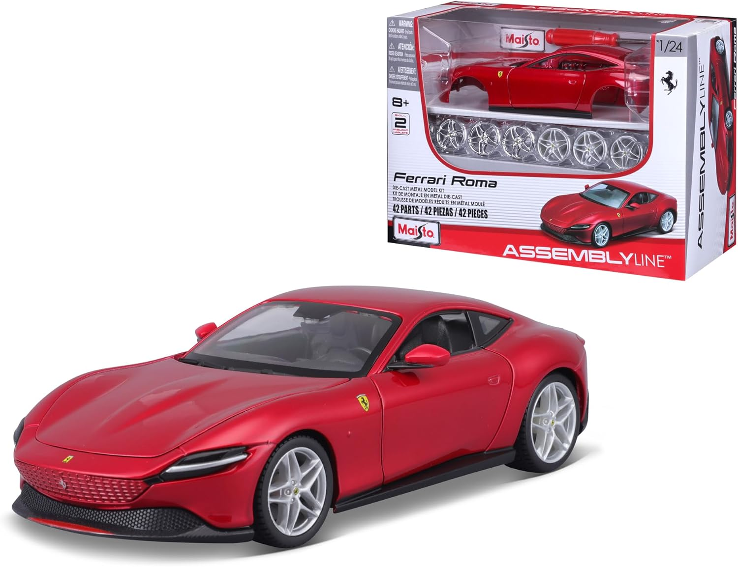 Maisto 1:24 Assembly Line Ferrari Roma, Red image number 3