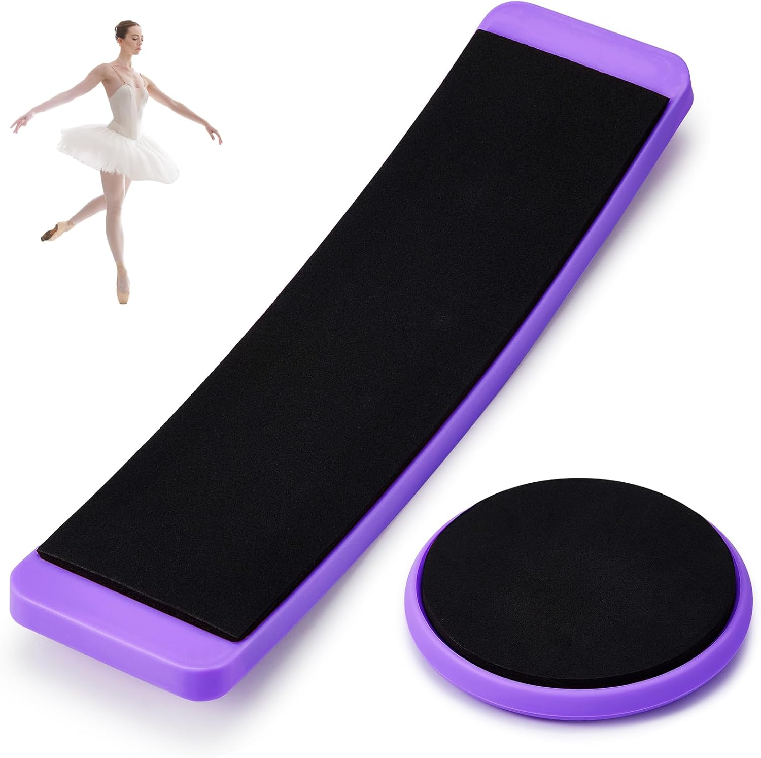 Motionchic 2 Pcs Portable Turning Board Figure Ice Skating Spinner for Ballet Dancers Ice Skaters Gymnasts Cheerleaders Training Improving Balance Pirouette Equipment