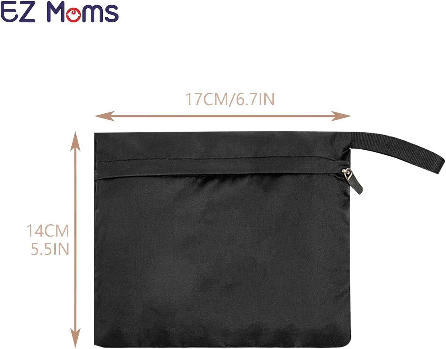 EZ Moms 6 Pcs Wet Bag Small Zipper Bags for Organizing 5.5''X6.1'' Wet Bags for Baby Reusable Waterproof Zipper Pouch Multipurpose Small Bag for Travel, Cosmetic, Beach, Swim, Gym, Pool, Make Up image number 5