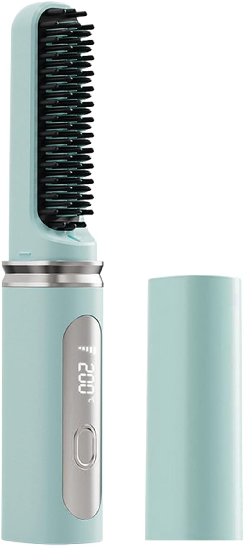 Zjhukfmc Brush Straightener for Women - Cordless Hair Straightening Brush - Fast Heating Rechargeable Curling Iron with Adjustable Temp, Less Heat Damage Curler for Women Home Travel