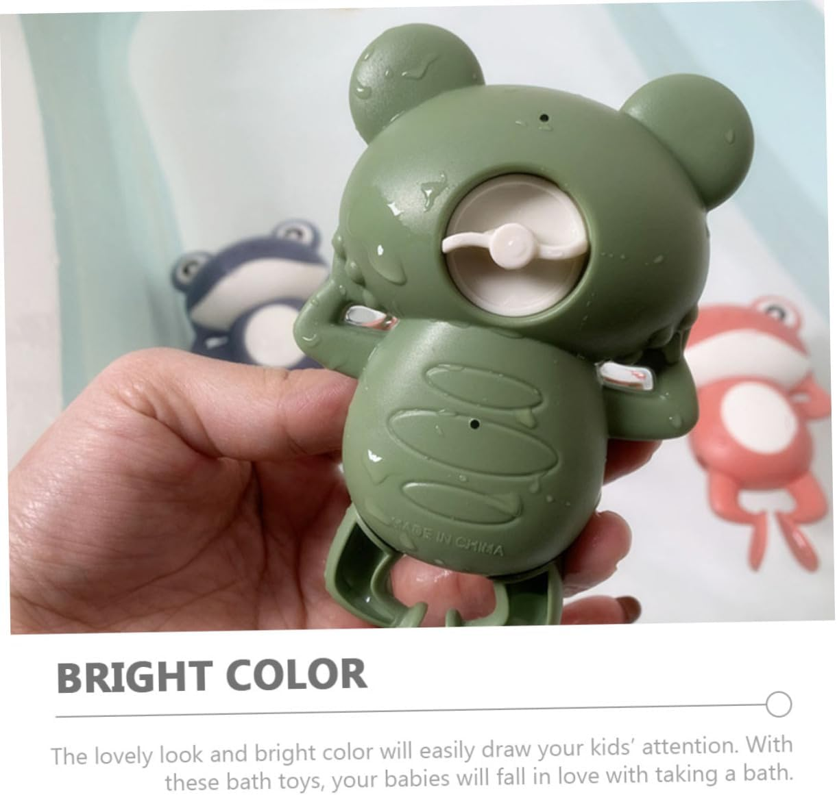 3Pcs Frogs Bath for Boy Girl Cartoon Animal Playthings Safe Wind up Swimming Frogs for Bathtub Water Fun and Motor Skill Development image number 5