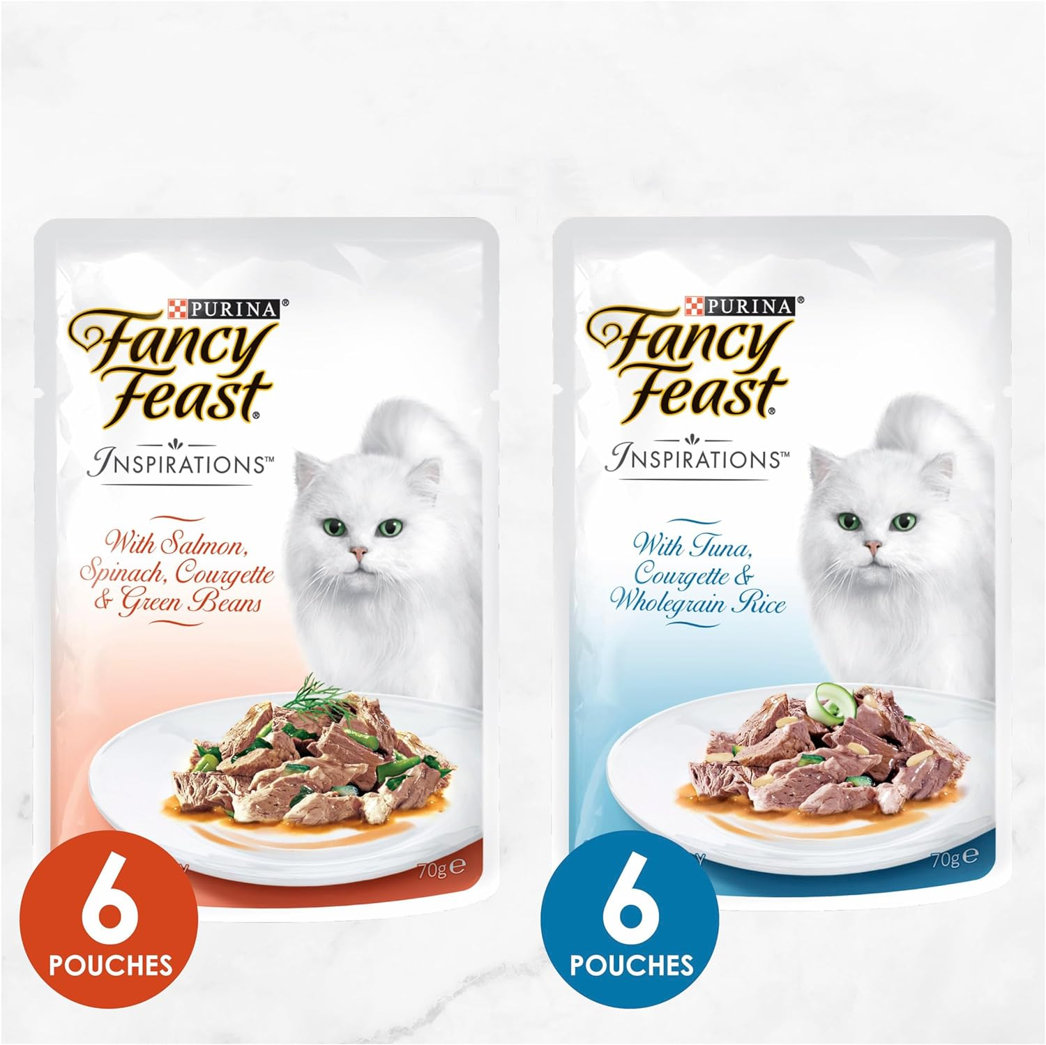 FANCY FEAST Inspirations Adult Wet Cat Food Salmon and Tuna Variety Pack 24X70G image number 3