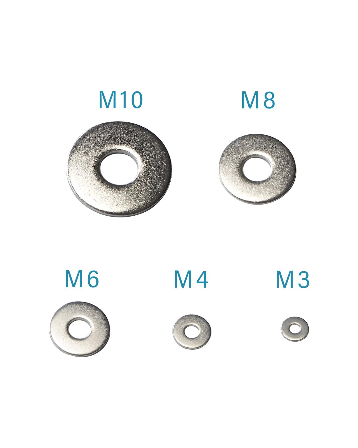 Imscrews M8 Large Flat Washers - 304 Stainless Steel Washers (Pack of 100) - Durable Hardware for Various Applications image number 2