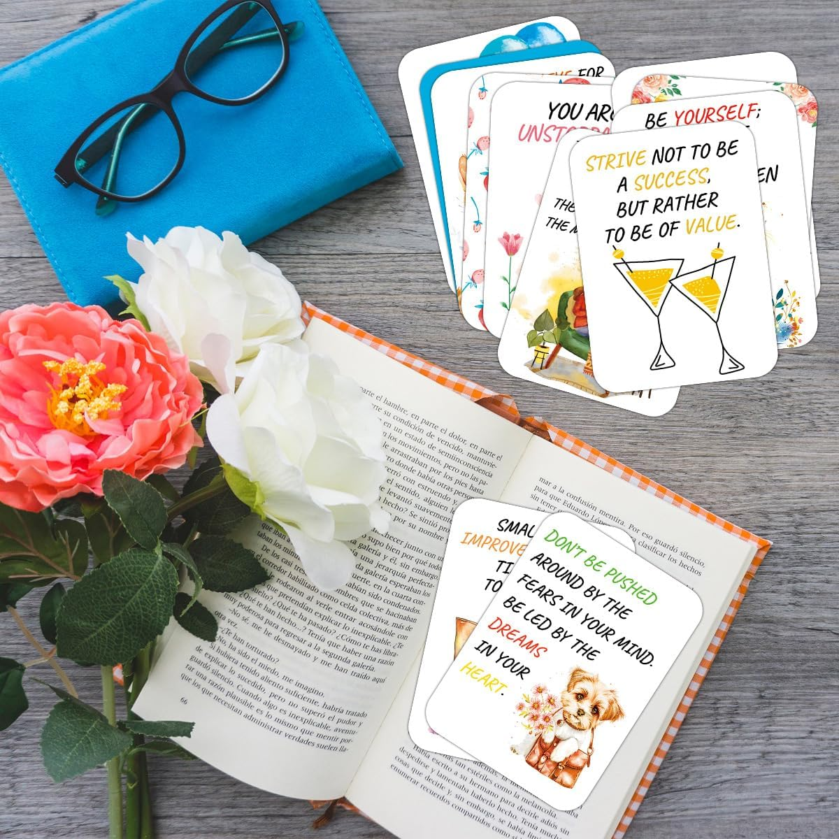 50 Unique Inspirational Cards,Motivational Kindness Mini Note Cards with Encouragement Quotes, Appreciation, Gratitude, Positive Affirmations Cards for Employees, Coworkers, and Kids image number 6