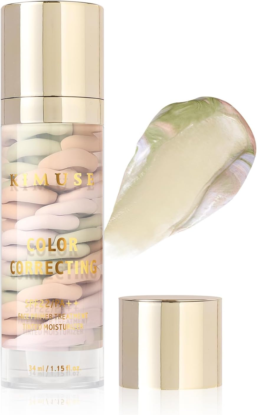 KIMUSE Color Corrector, One Step Cream Colour Corrector Tinted Moisturizer, Skin Tone Correcting & Brightening Face Primer Makeup, Natural Finish image number 5
