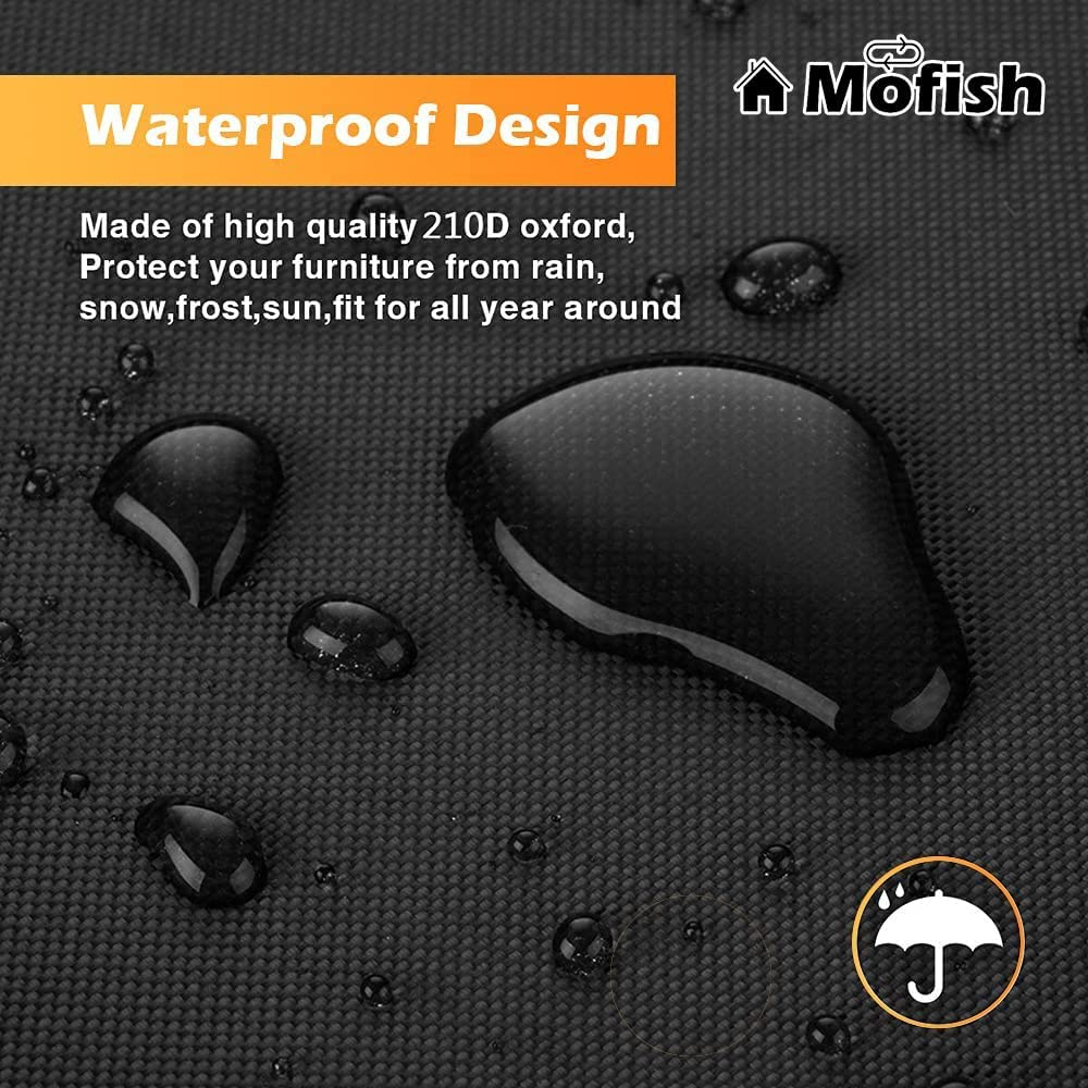 Mofish Garden Furniture Covers - Upgrade Patio Furniture Set Cover Waterproof,210D Heavy Duty Oxford Fabric Rattan Furniture Cover Windproof Anti-Uv for Outdoor Couch Table Chair Sofa (200X160X70Cm) image number 4
