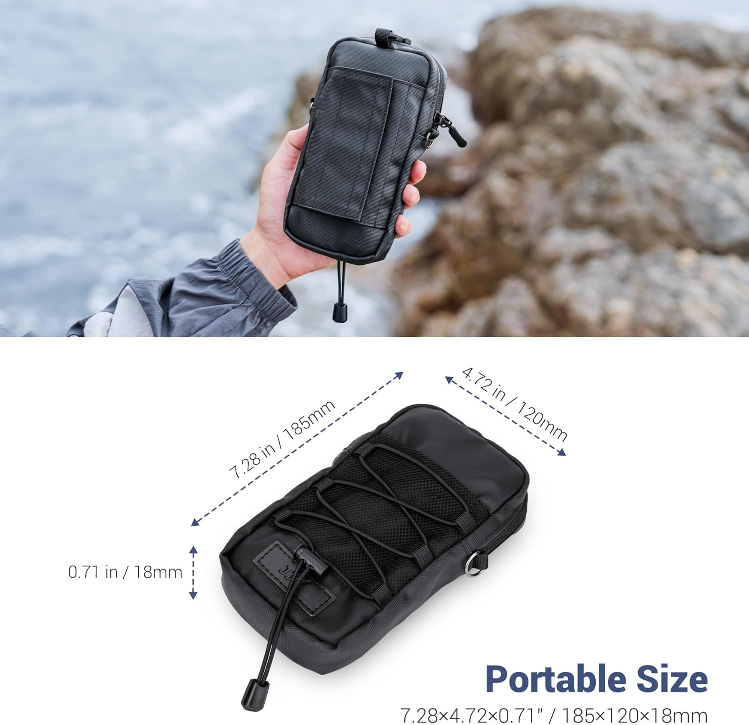 Military Backpack Shoulder Strap Pouch Holder,Tactical Phone Carrying Pouch Crossbody Holsters Bag for Iphone 16 15,Backpack Mount Bag for Phone Gopro Hero13 12 DJI Action 4 5 Pro Fits Hiking image number 6