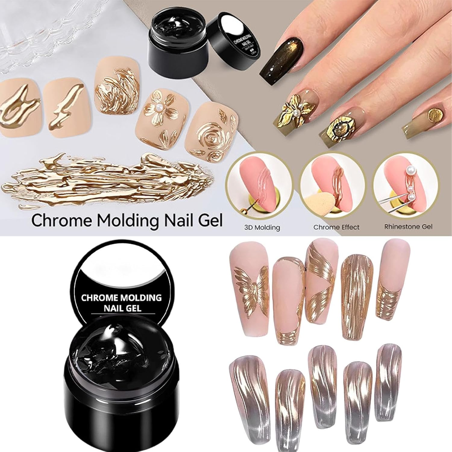 Ocastuted 3D Nail Sculpting Gel | LED/UV 3D Nail Modeling Glue - 7Ml Non-Sticky Fingernail Builder Glue, Manicure Supplies for Home Indoor School Business Trip image number 3