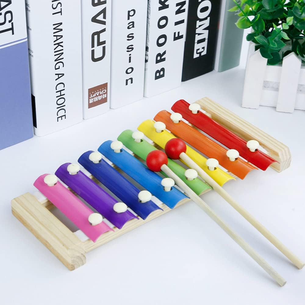 Xylophone for Kids, Best Holiday/Birthday DIY Gift Idea for Your Mini Musicians，Color Scissor Wooden Xylophone Toy with Child Safe Mallets, Educational Musical Instruments Toy for Toddlers Child image number 4
