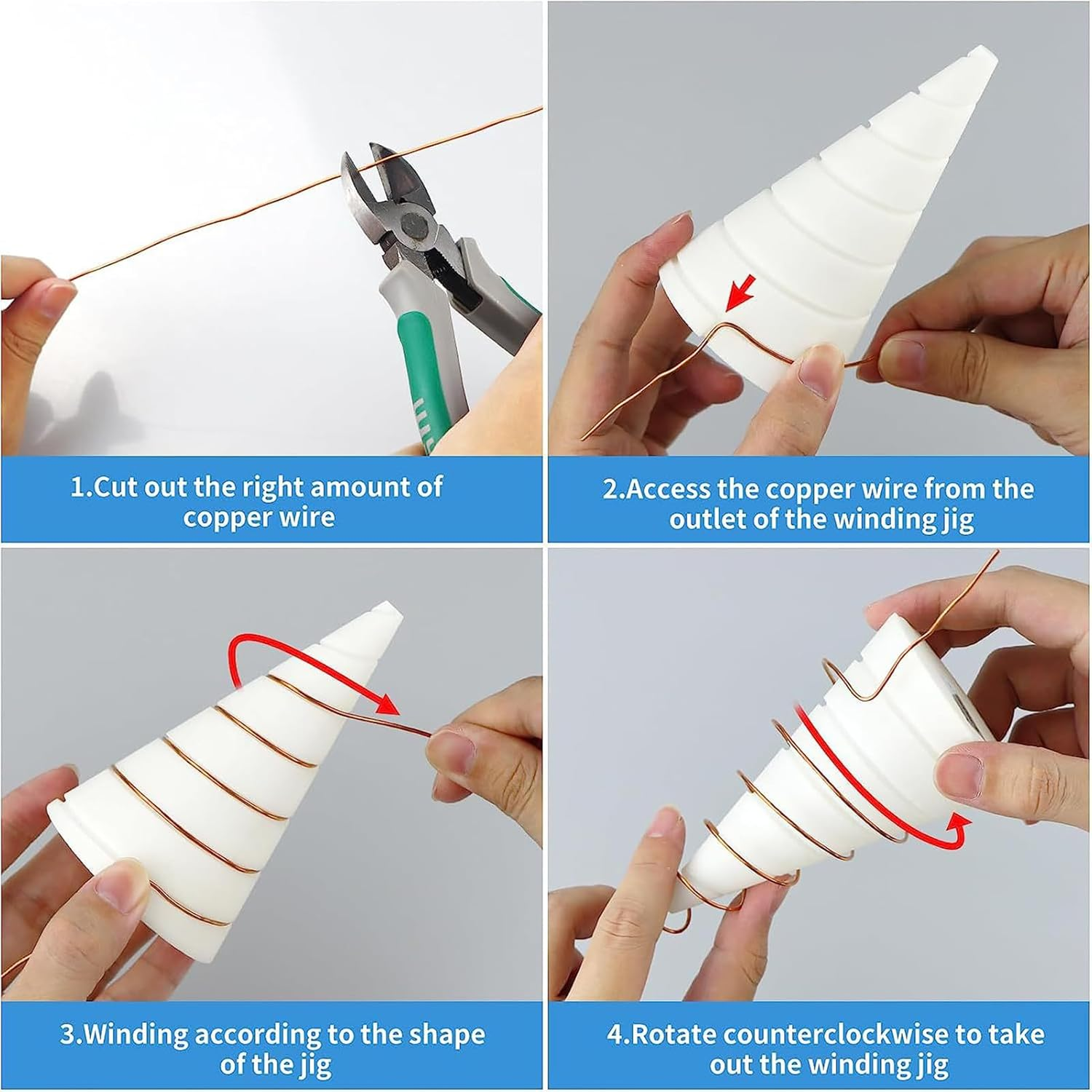 2 Pcs Fibonacci Coil Winding Jig - for Electroculture Copper Gardening Antenna, Upgraded Electro Culture Gardening Antenna Wire Antenna Jig, Copper Garden Tools (Small and Large) image number 4