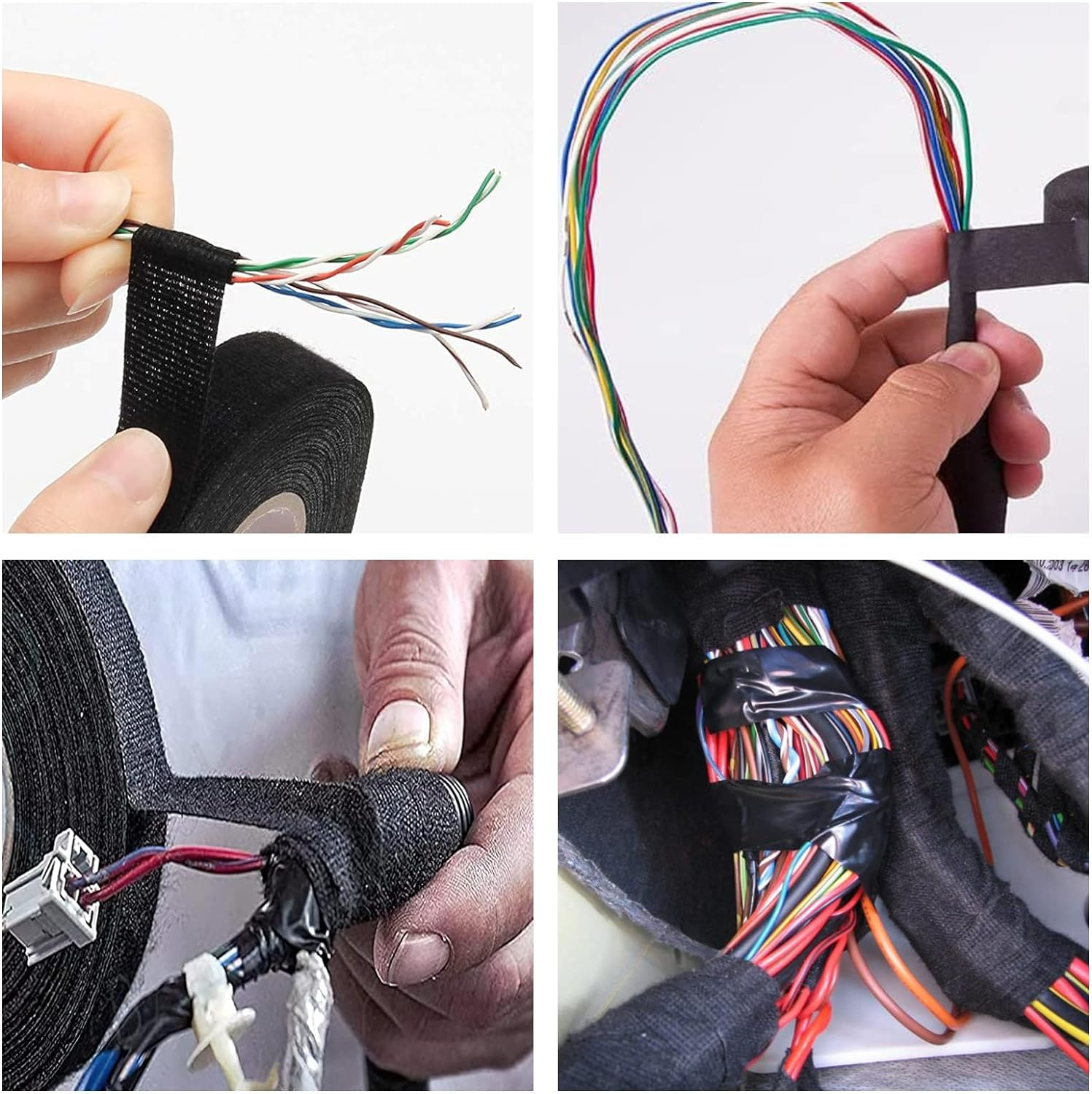 Electrical Tape, 2 Pcs 19Mm*15M High Temp Wiring Harness Tape for Automotive Engine and Electrical Wiring (Black) image number 5