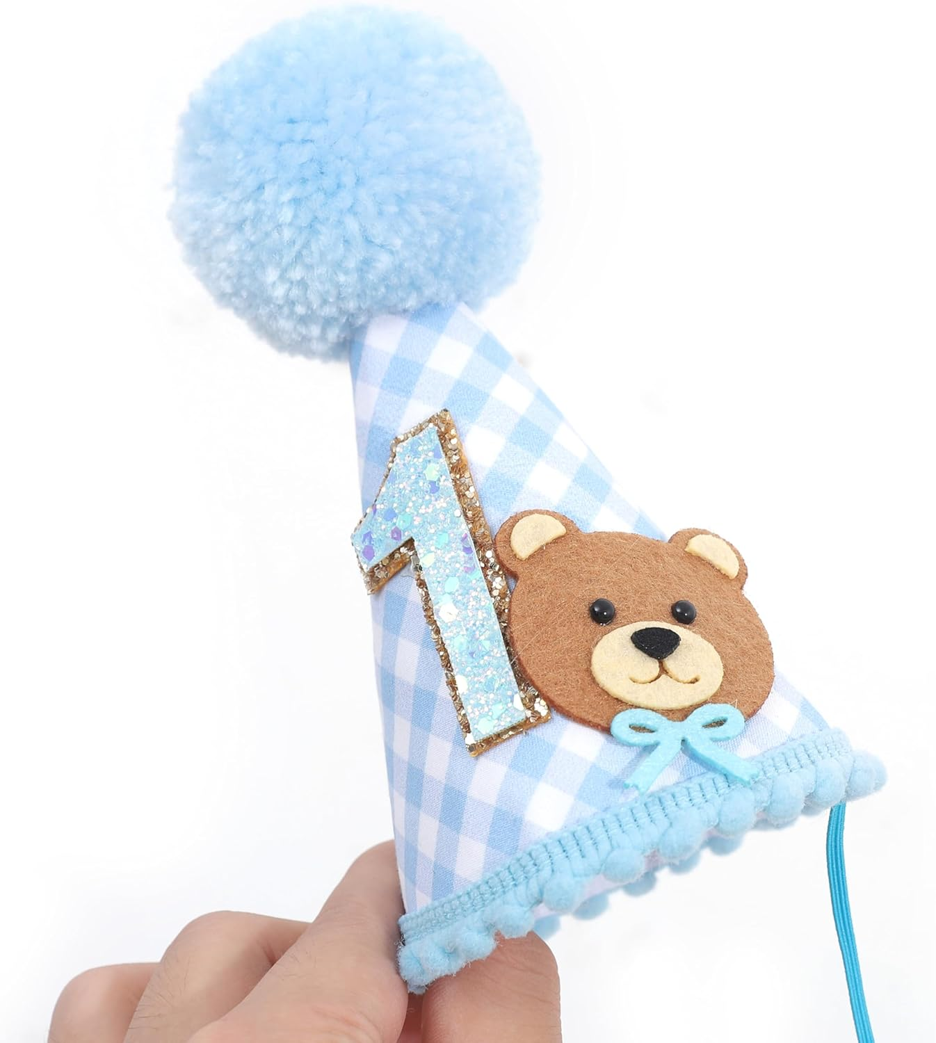 Bear 1St Birthday Hat for Girls/Boys - Bear First Birthday Decorations,Twins Baby One Birthday Hat,Twins Bear Shower - Pink image number 7