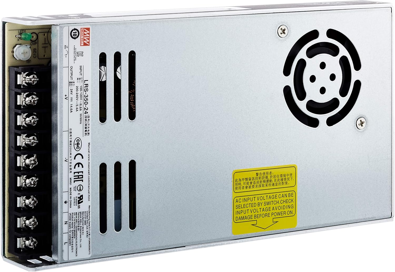 Meanwell Biltron Switched Power Supply, Closed Structure, 1 Output, VIN = 180 &ndash; 264 VAC, VDC = 240 &ndash; 370 V, 24 V, 350 W image number 5