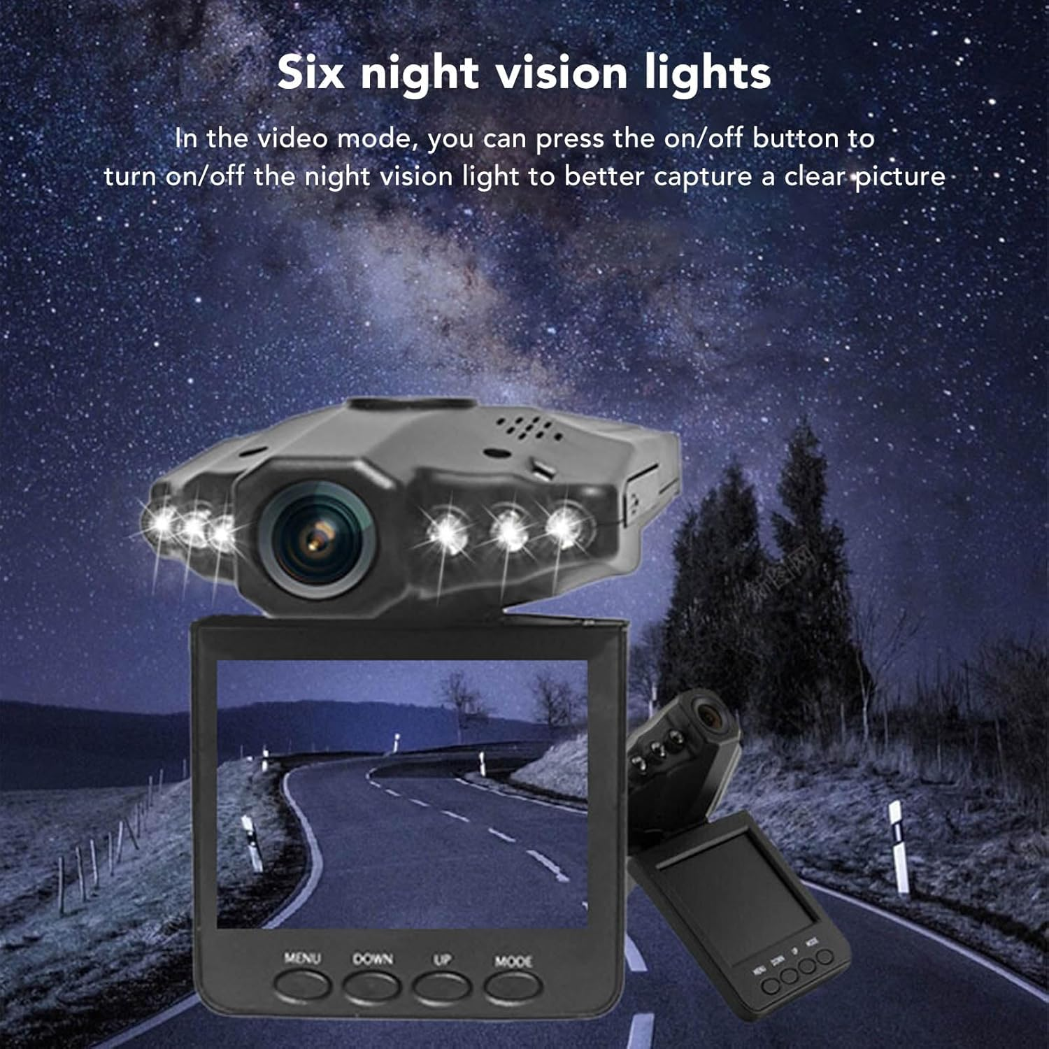 4K Dualcam with Wifi and GPS, 64GB Car Dashboard Camera Recorder for Parking Mode, G Sensor,Recording. Night, 2.5In IPS Color Display Screen, Motion Detection image number 1
