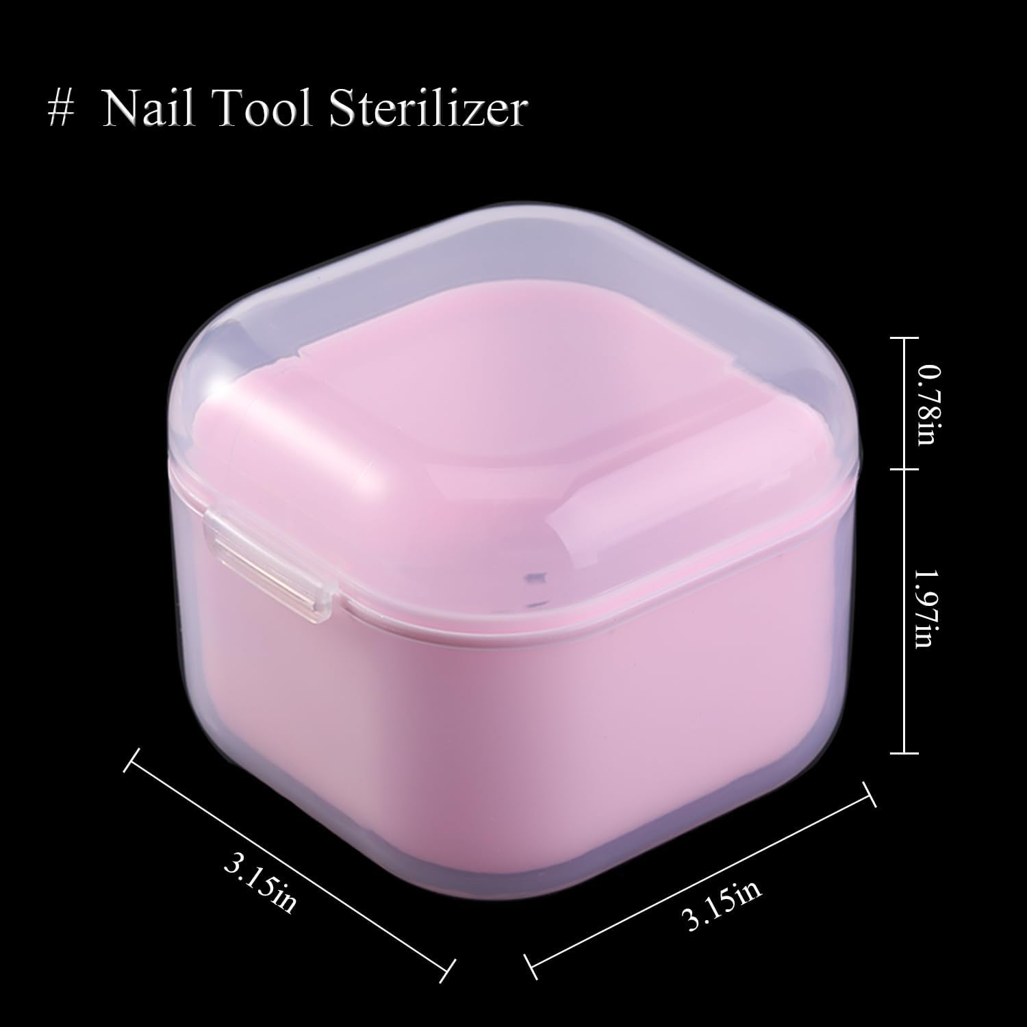 Fspronail 1Pcs Nail Tool Sterilizer, Nail Drill Bits Cleaning Box Disinfection Container for Nail Art Accessories Manicure Sterilization Tray Salon Supplies Sterilizer Cup with Drain Basket (Pink) - Pink image number 5