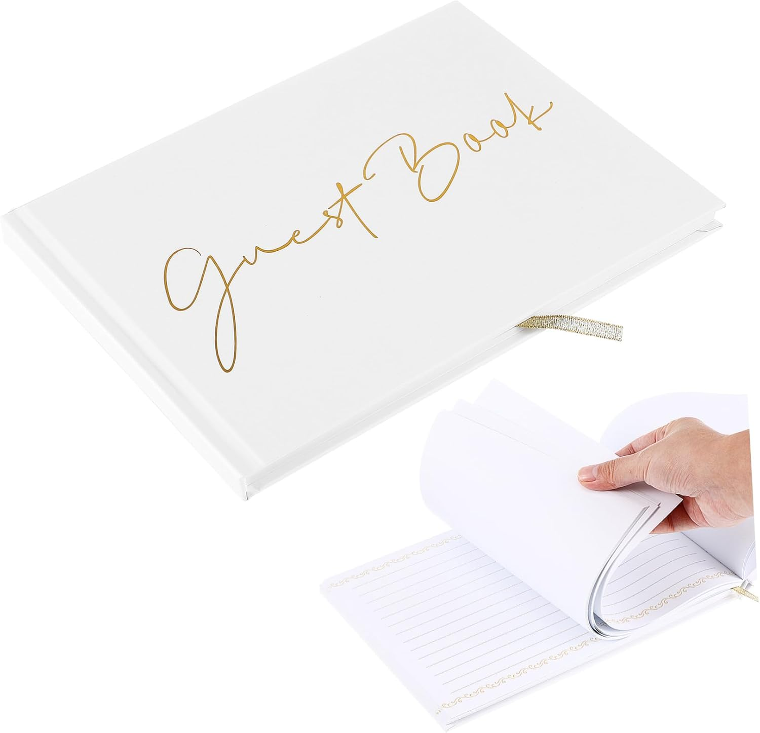 BESTOYARD Wedding Guest Book Album Elegant Foil Design for Weddings Birthdays and Special Events Versatile Memory Keepsake with Ample Pages for Messages and Photos image number 2