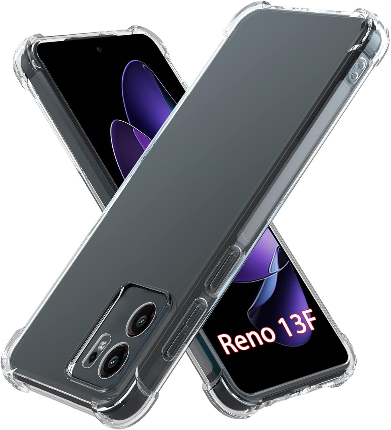 USTIYA Case for Oppo Reno 13 F 5G Case Clear TPU Four Corners Protection Cover Transparent Soft image number 5