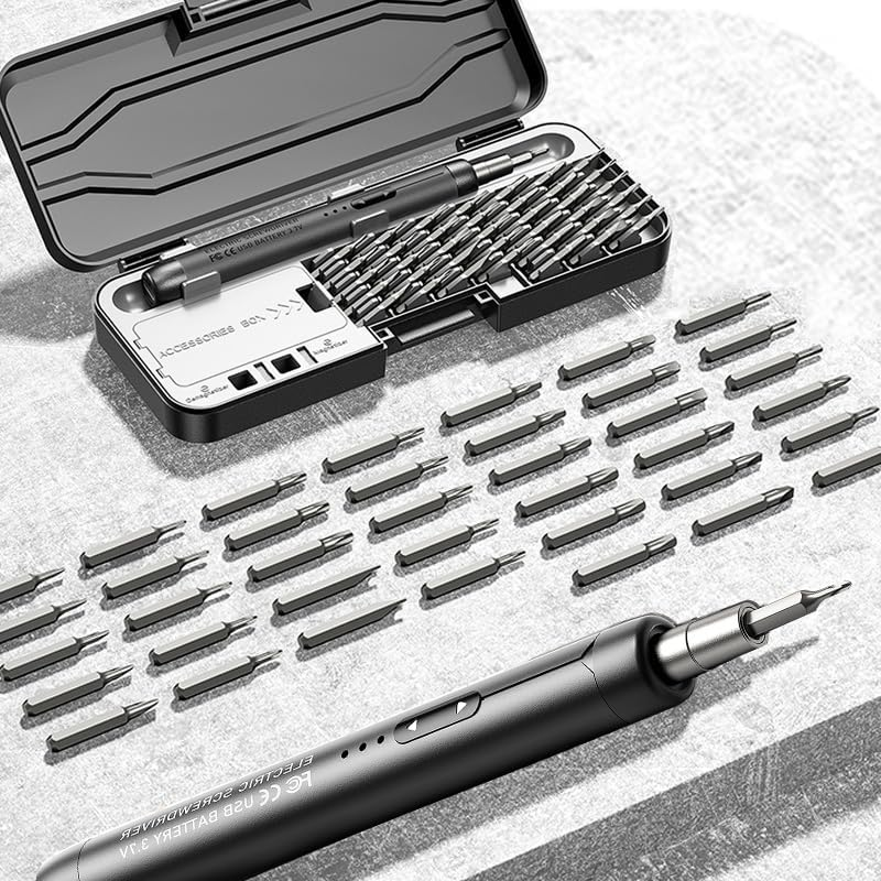 Ronluuu Mini Electric Precision Screwdriver Set, 46-In-1 Magnetic Tool Kit, USB-C Rechargeable