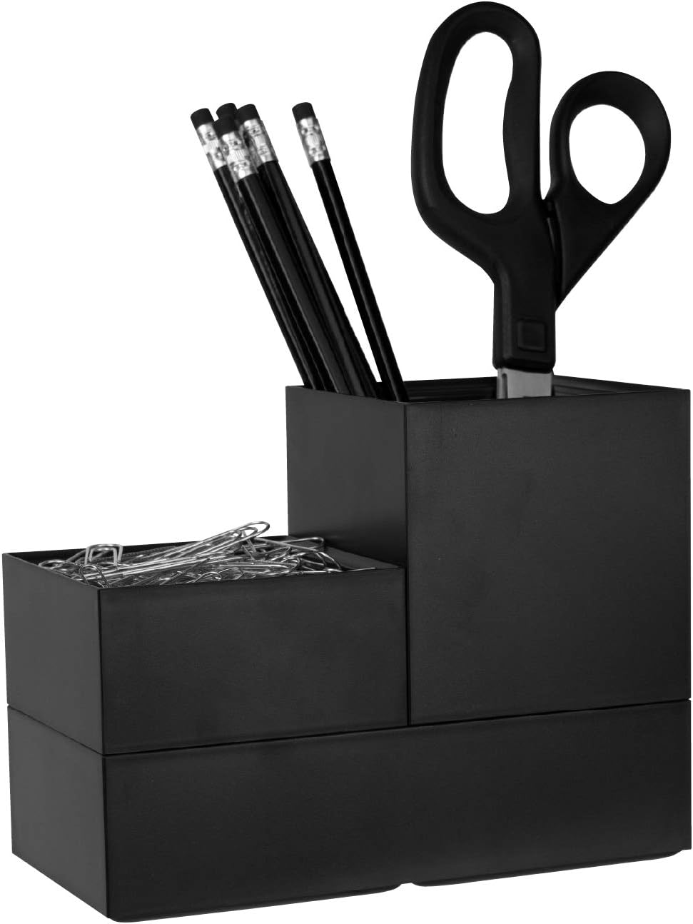 Bostitch Office Konnect Desk Organizer Accessory Tray & Storage Cup Bundle, Stacks for Desktop Storage,Makeup Organization, Black image number 6