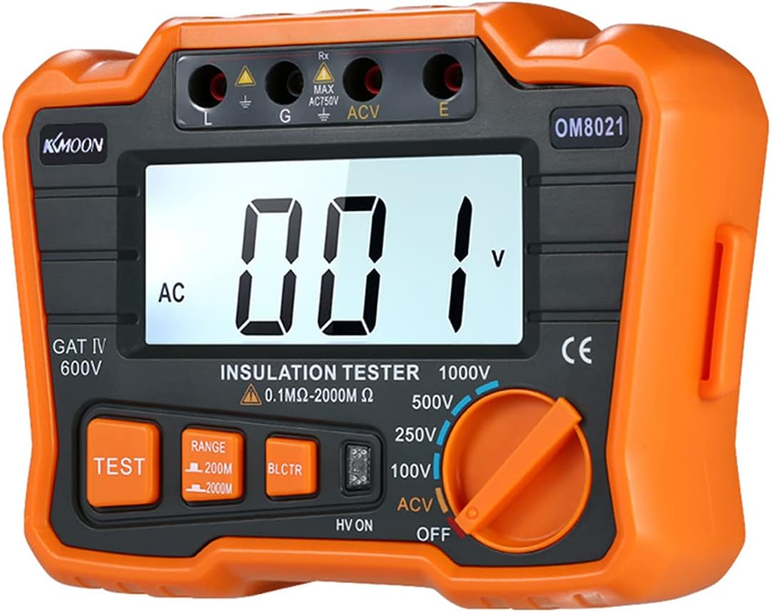 Insulation Tester, Insulation Resistance Tester DCV ACV Meter 1000V Ground Megger Megohmmeter Megohm Voltmeter W/Lcd Backlight Display image number 4