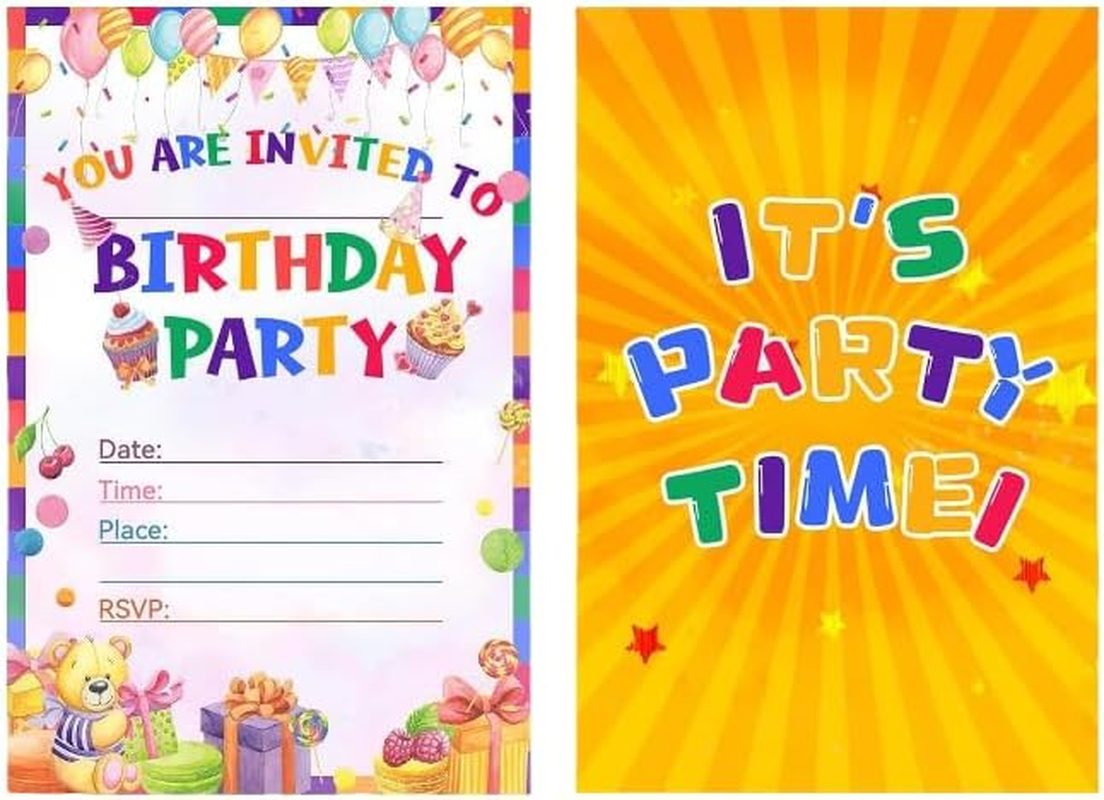 30 Birthday Invitation Cards,Party Invitation Card, Uniquely Designed Birthday Cards for Children,Men, Women and Kids (Yellow)