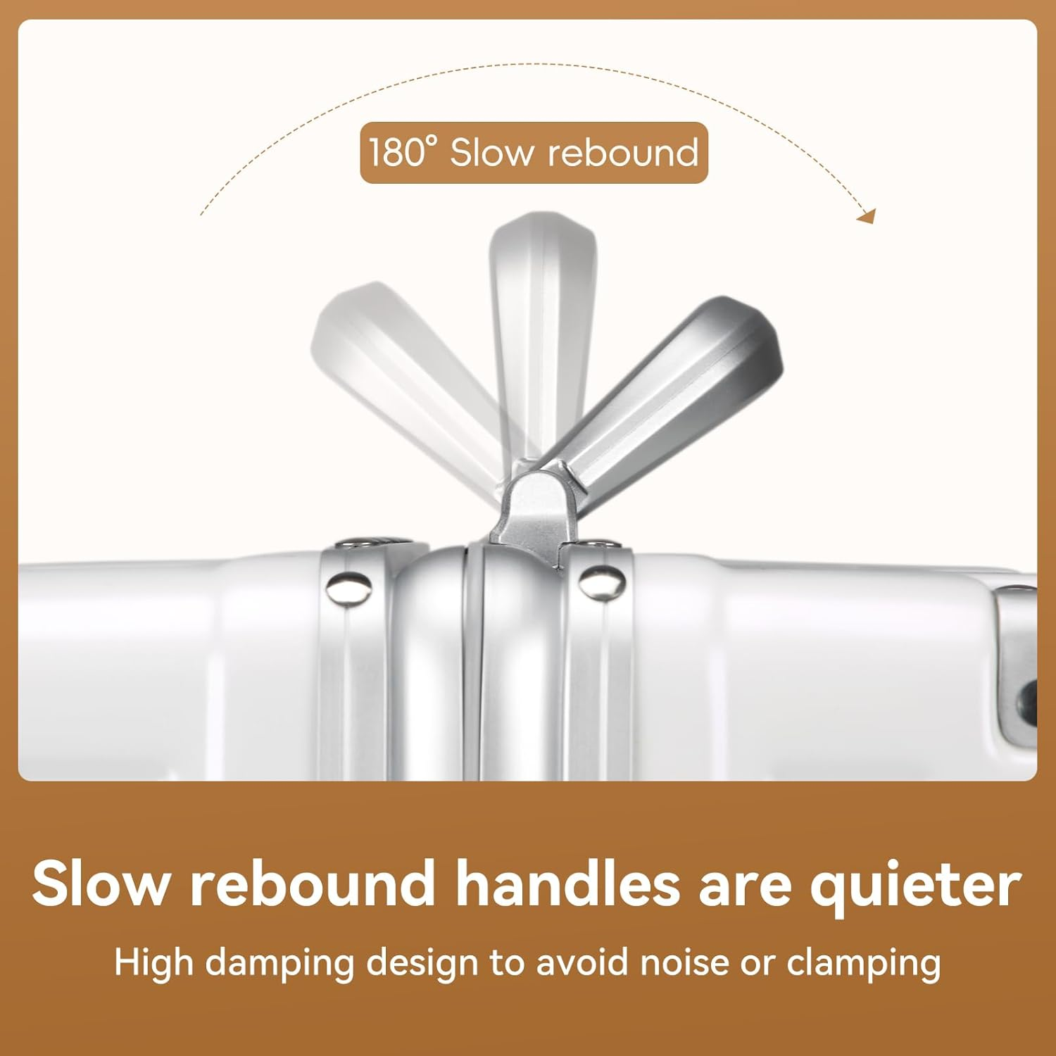 ROAMING Zipperless Luggage, White, 26 Inch Checked Luggage, Zipperless Luggage with Spinner Wheels - Polycarbonate Aluminum Hard Shell Suitcase image number 3