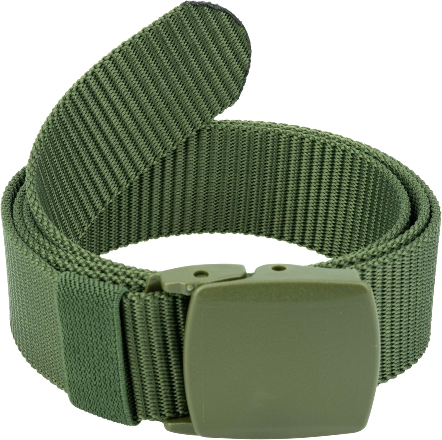 Tactical Nylon Belts for Men, Work Belt Adjustable Slide Plastic Buckle Web Canvas Belt for Outdoor, Airport Friendly - Coffee image number 6