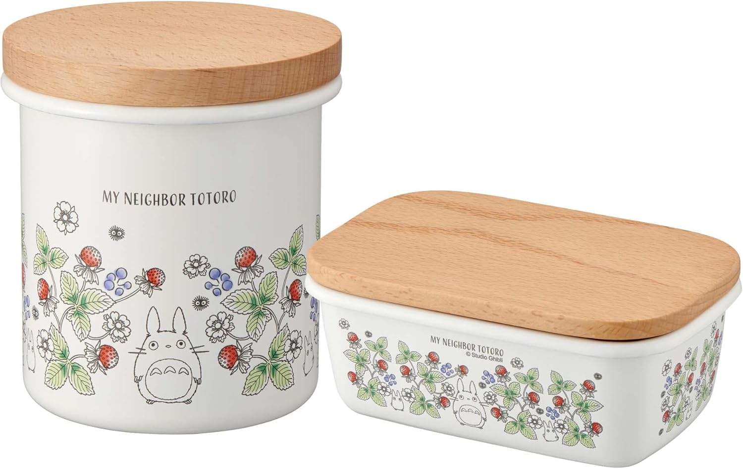 Skater ENBT5_592553 Enameled Butter Case, Wooden Lid, 16.9 FL Oz (500 ML), My Neighbor Totoro, 4.0 X 6.0 X 2.5 Inches (103 X 153 X 64 Mm) image number 4