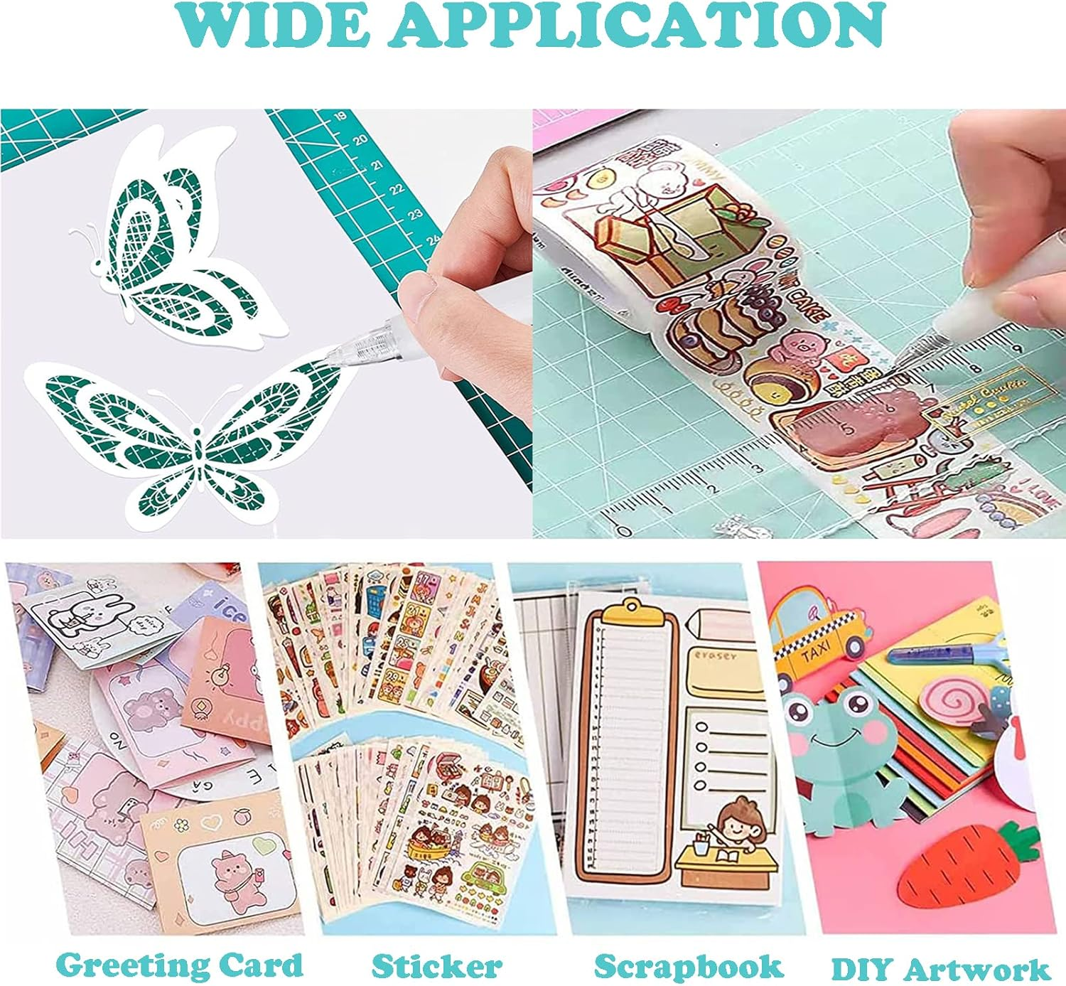 YUENTOEN 5Pcs Utility Knives Pen, Craft Cutting Tool Paper Pen, Hobby Knives Retractable Precision Paper Cutting Carving Tools with 20Pcs Refills for DIY Drawing Scrapbooking image number 2